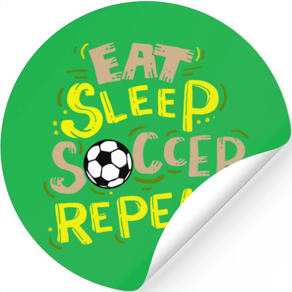 Eat Sleep Soccer Repeat Routine Ball Sports Stickers