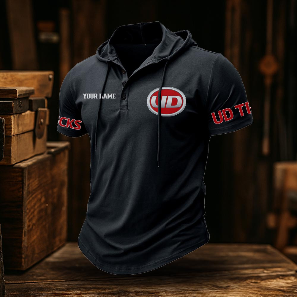 UD Trucks Truck Classic Men's Sports Fitness Hooded Short Sleeved
