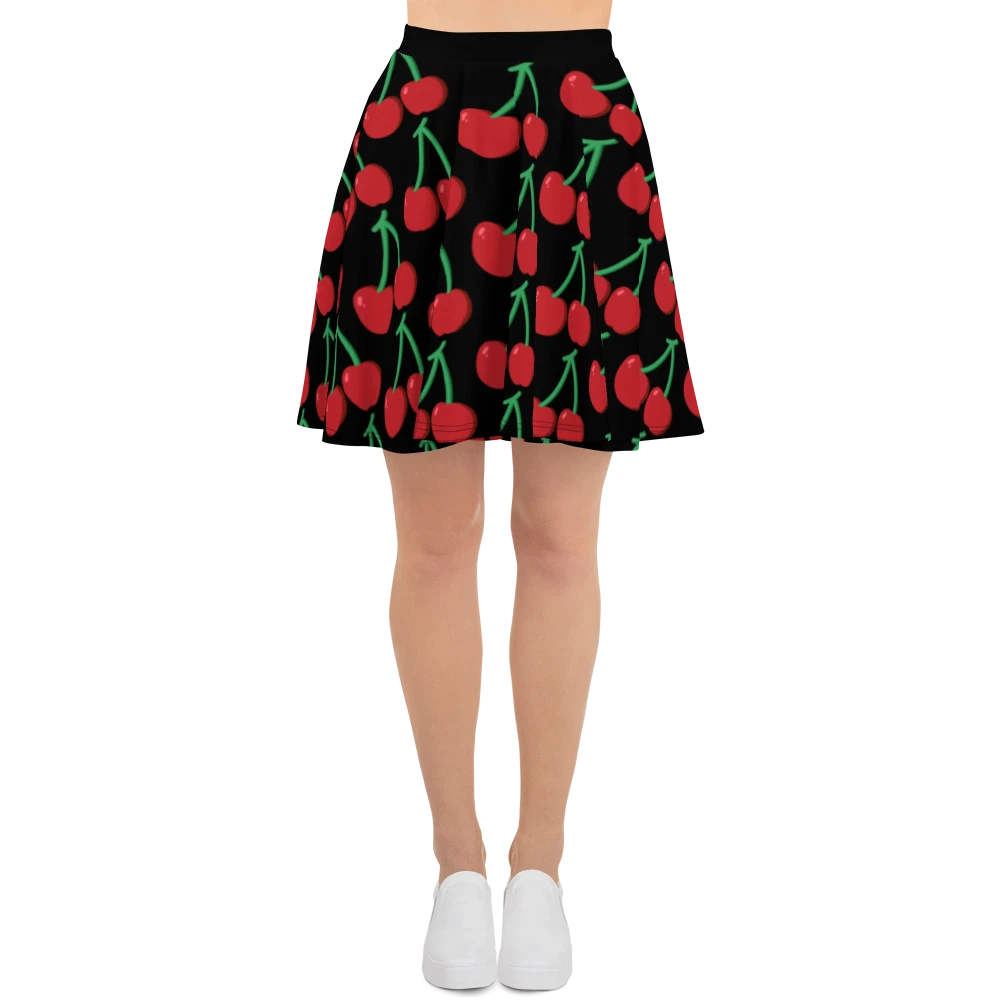 Cherries Cherry Skater Skirt, Gift for Her