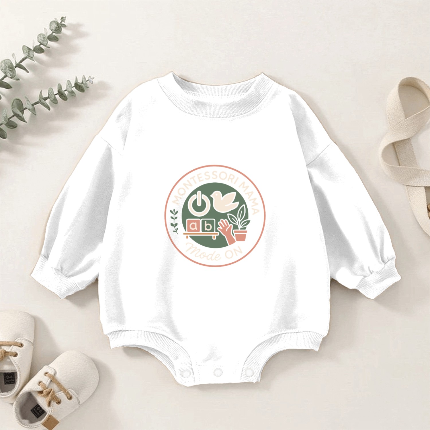 Montessori Mom Life Calm Learning Child Baby Romper Sweatshirts