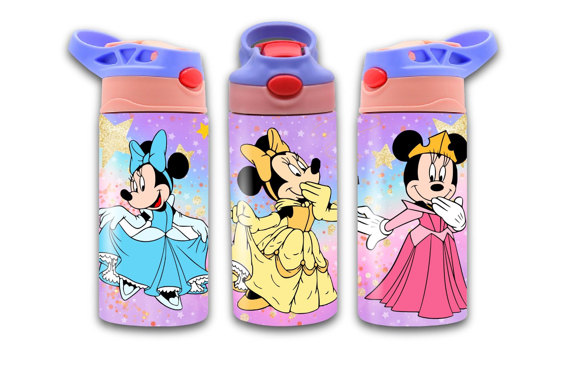 Princess Magical Kingdom Tumbler, Princesses 12 Oz Flip Top Tumbler wrap for Kids