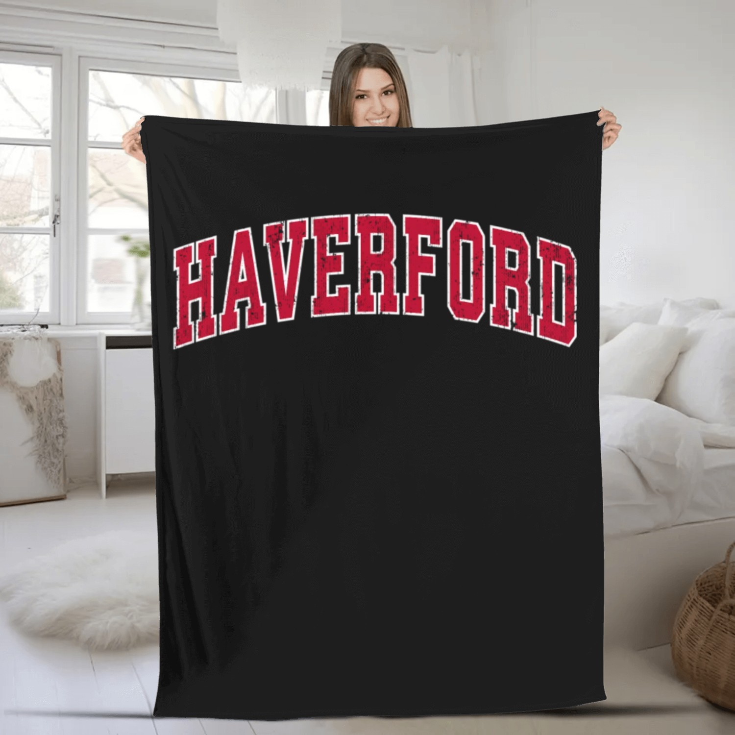 Haverford Pennsylvania Pa Sports Red Fleece Blankets
