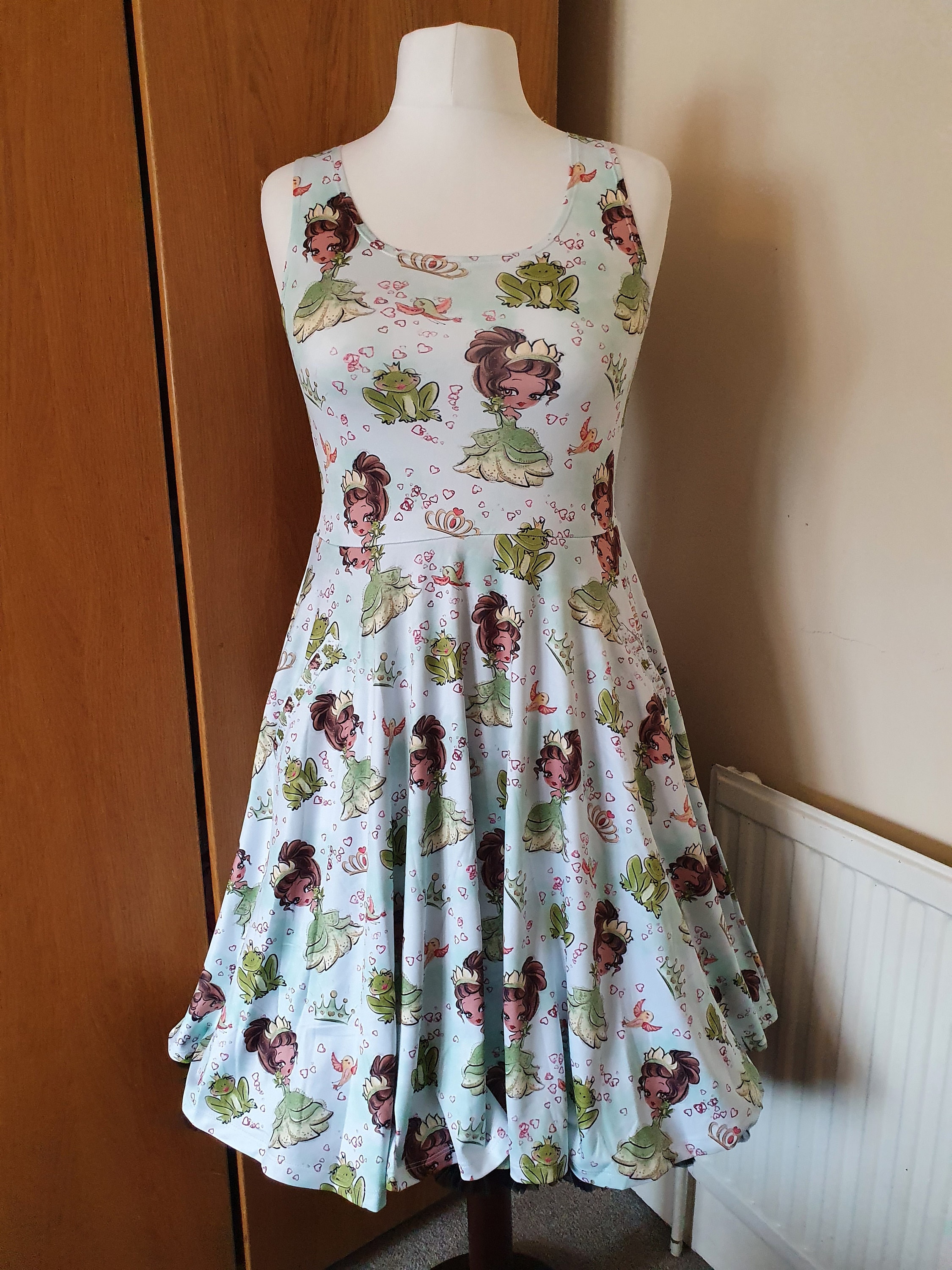 Frog princess print skater dress