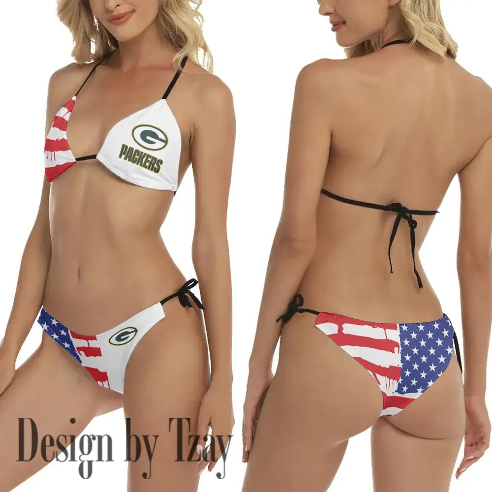 Green Bay Packers Ladies Bikini Suit Beach Swimming Two-Piece