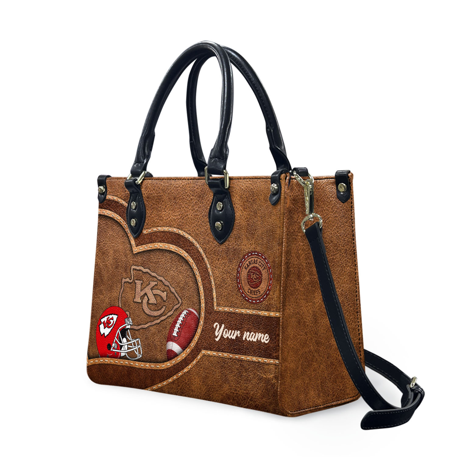 Personalized KCss Team Chiefss- Football Leather Bag, Custom Leather Bag