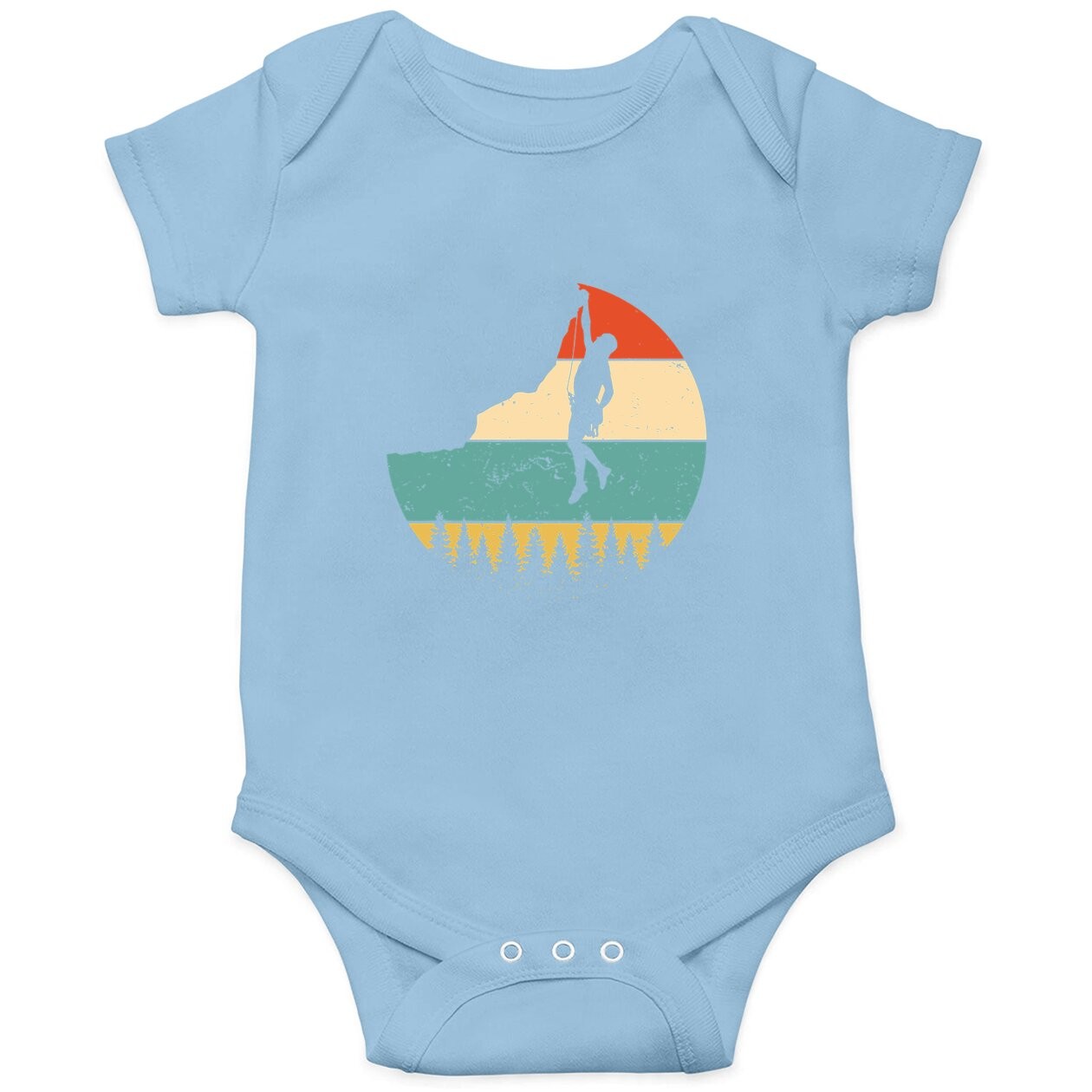 Vintage Rock Climbing Mountain Climber Baby Bodysuit