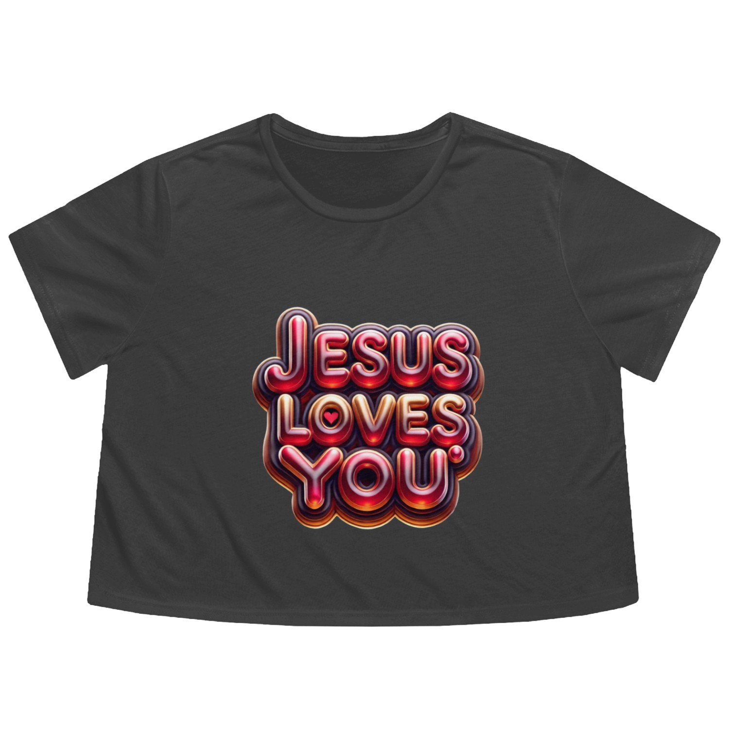 Jesus Loves You Flowy Cropped Tees