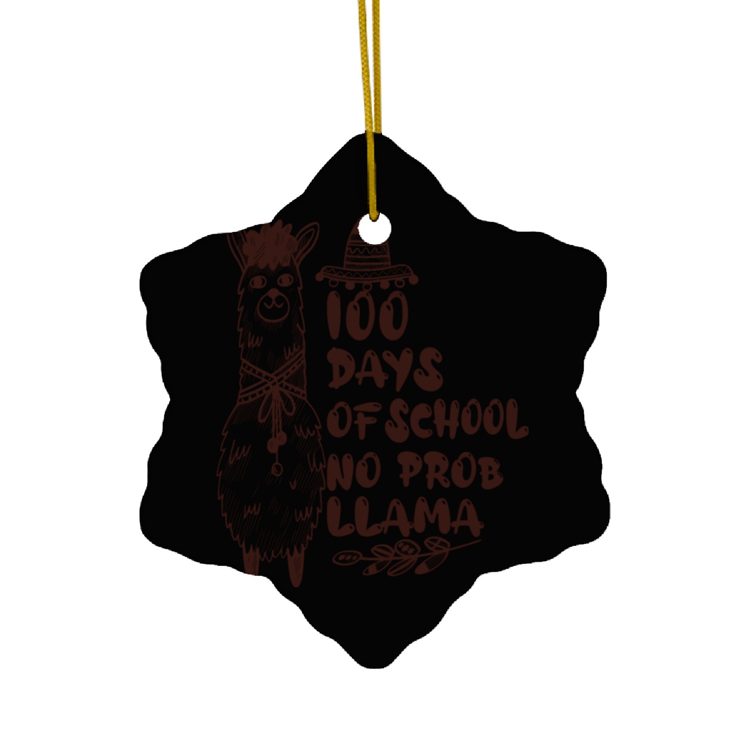 Level 100 completed 100 days of school unlocked Ceramic Ornaments