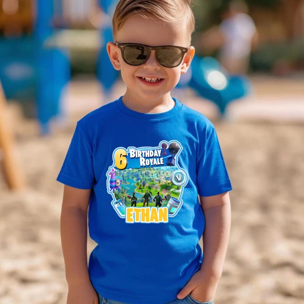Custom Kids Birthday Shirt, Video Game Theme for Boys, Family Matching For-Nite Birthday Tee, Fort Gift Night Birthday Boy Tee