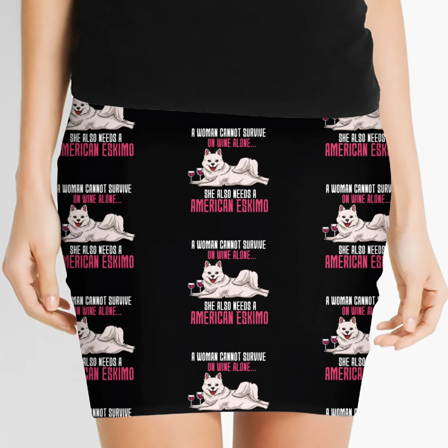 A Woman Cannot Survive On Wine Alone American Eski Women's Mini Skirts
