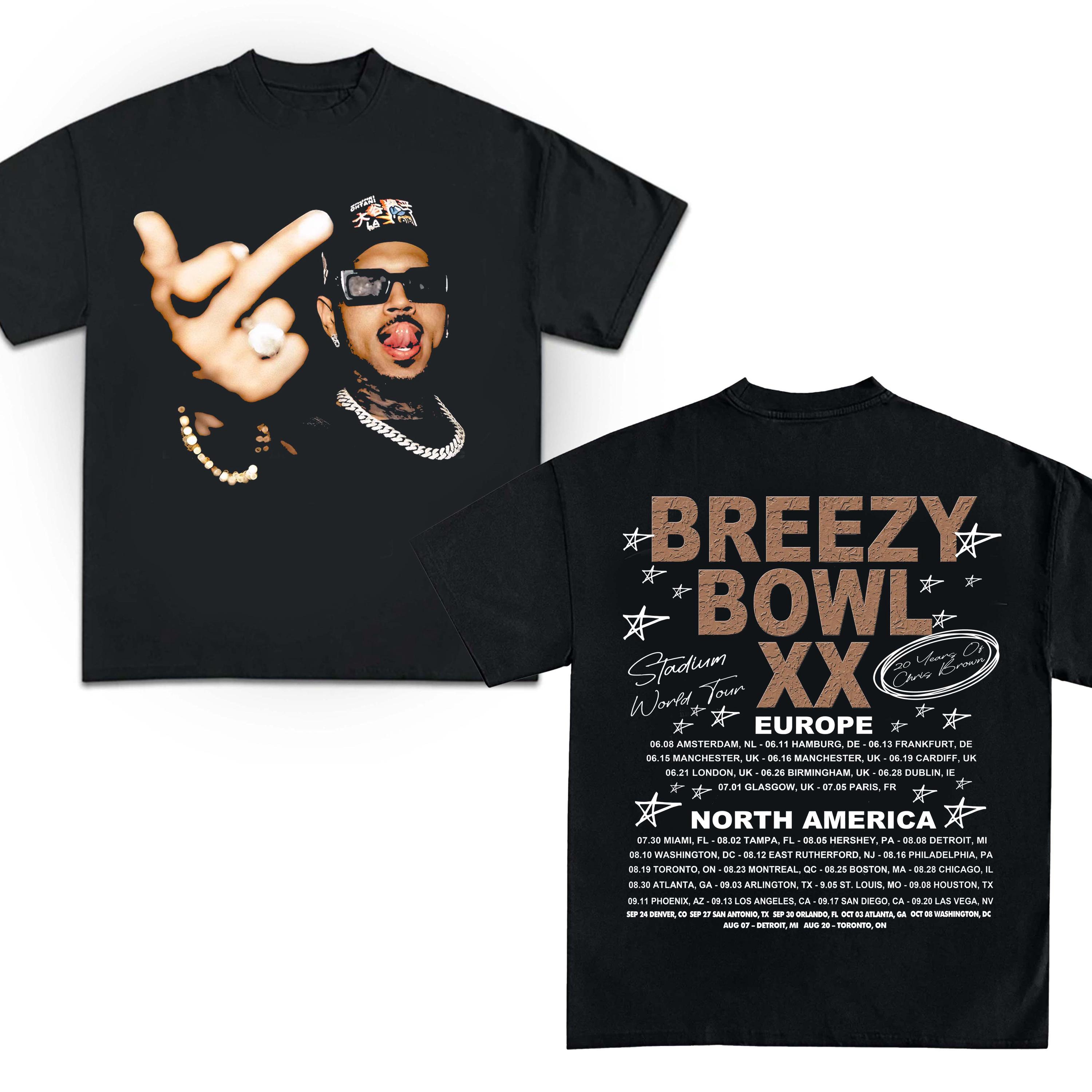 Chris Brown Tour Shirt, 2025 Chris Brown Tour middle finger Chris Brown Graphic Shirt, Chris Brown Fan Gift Tee, Chris Brown Merch