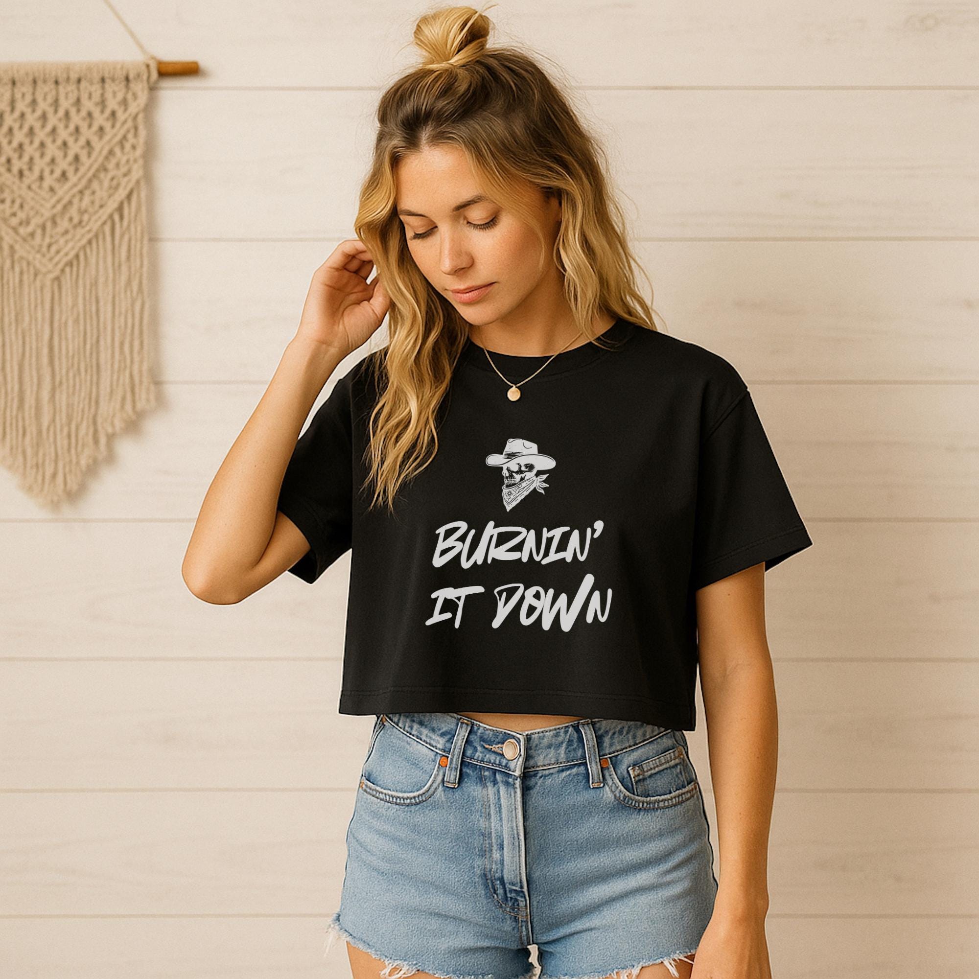 JASON ALDEAN "Burnin' It Down" Women's Crop Tee