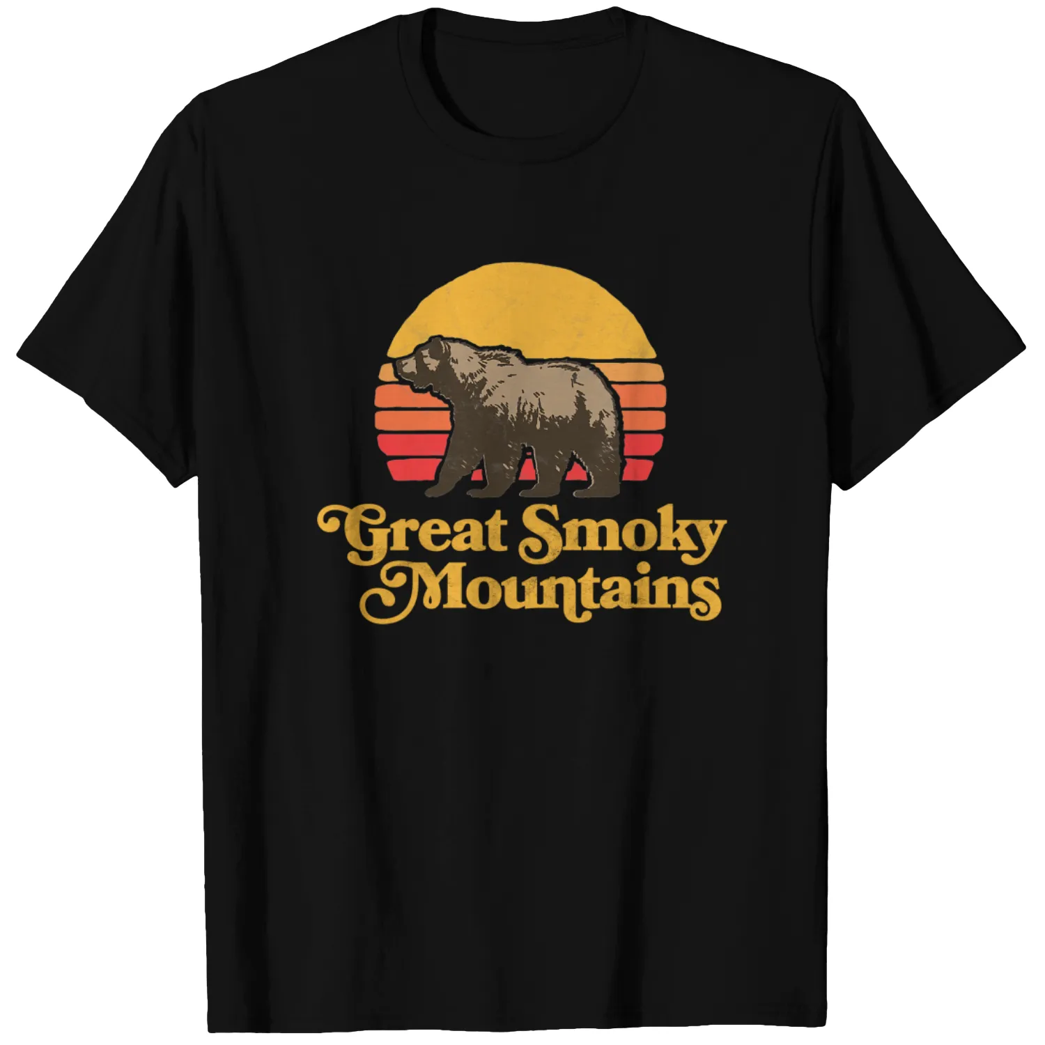 Retro Great Smoky Mountains National Park Bear 80s Graphic T-Shirt