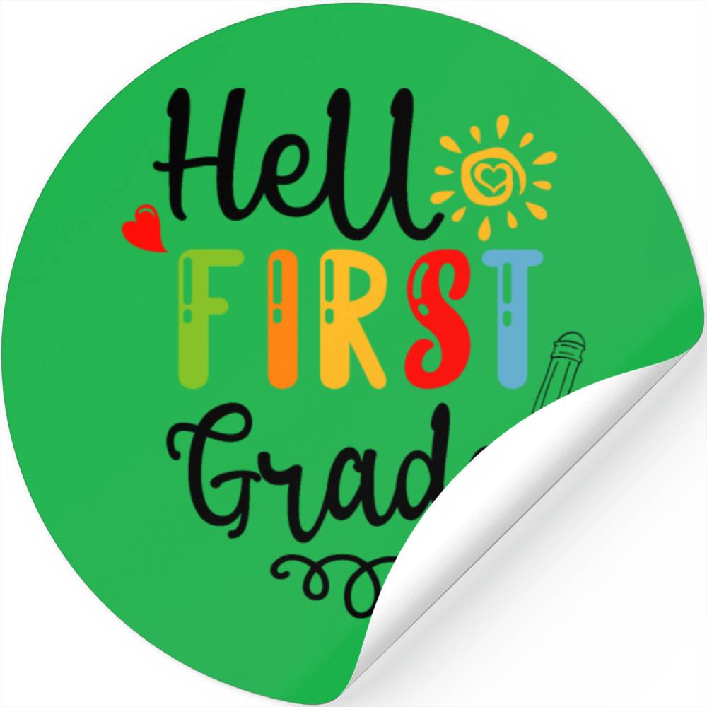 Hello First Grade Stickers, First Grade Student Stickers