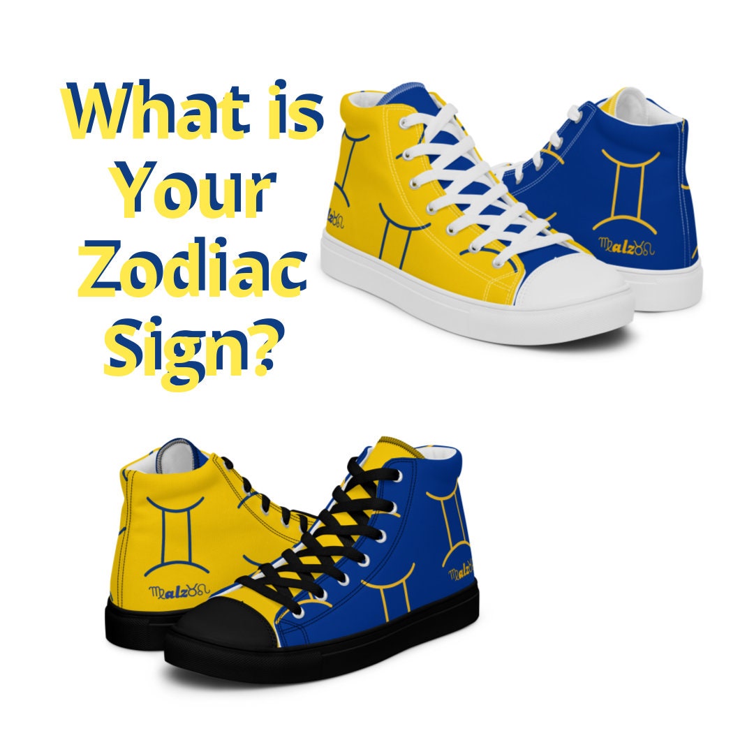 Los Angeles Rams Zodiac Sign Shoes l Adult Gym Sneakers l Astrology Hightops l Custom High Top Canvas Shoe l Pattern Gift l Football Kicks