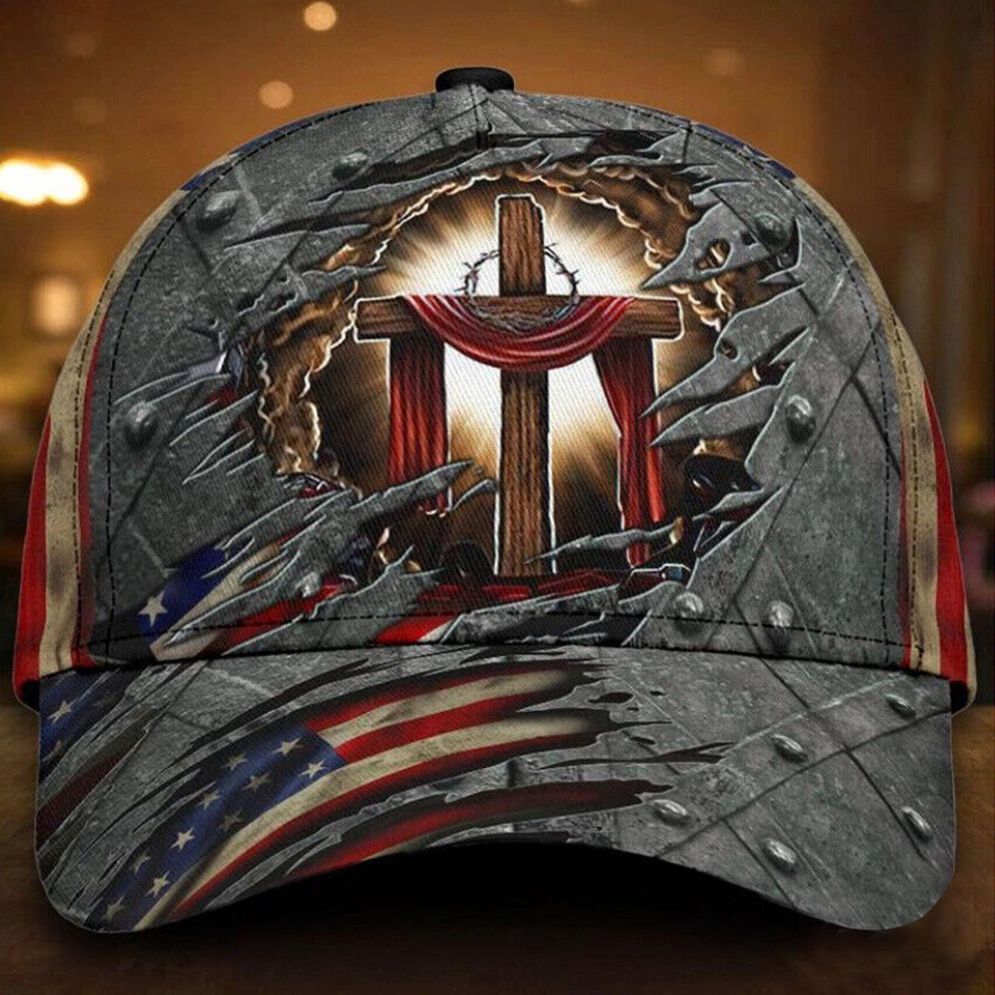 Cross Jesus cap, God Cap, warrior of Christ cap, Knight Templar cap, Jesus gift for Dad