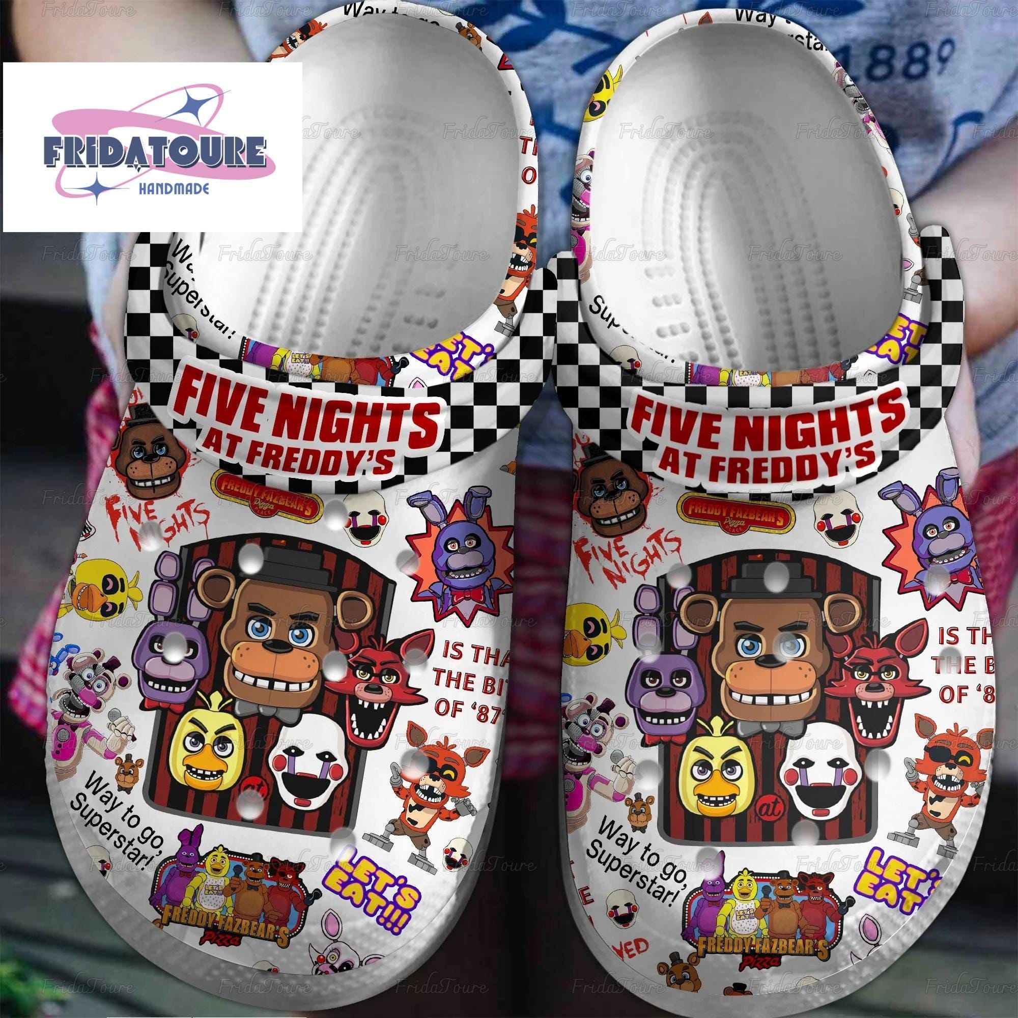 Halloween Five Nights At Freddy's Shoes, Five Nights At Freddy's Sandals, Freddy Fazbear Shoes, Game Horror Shoes