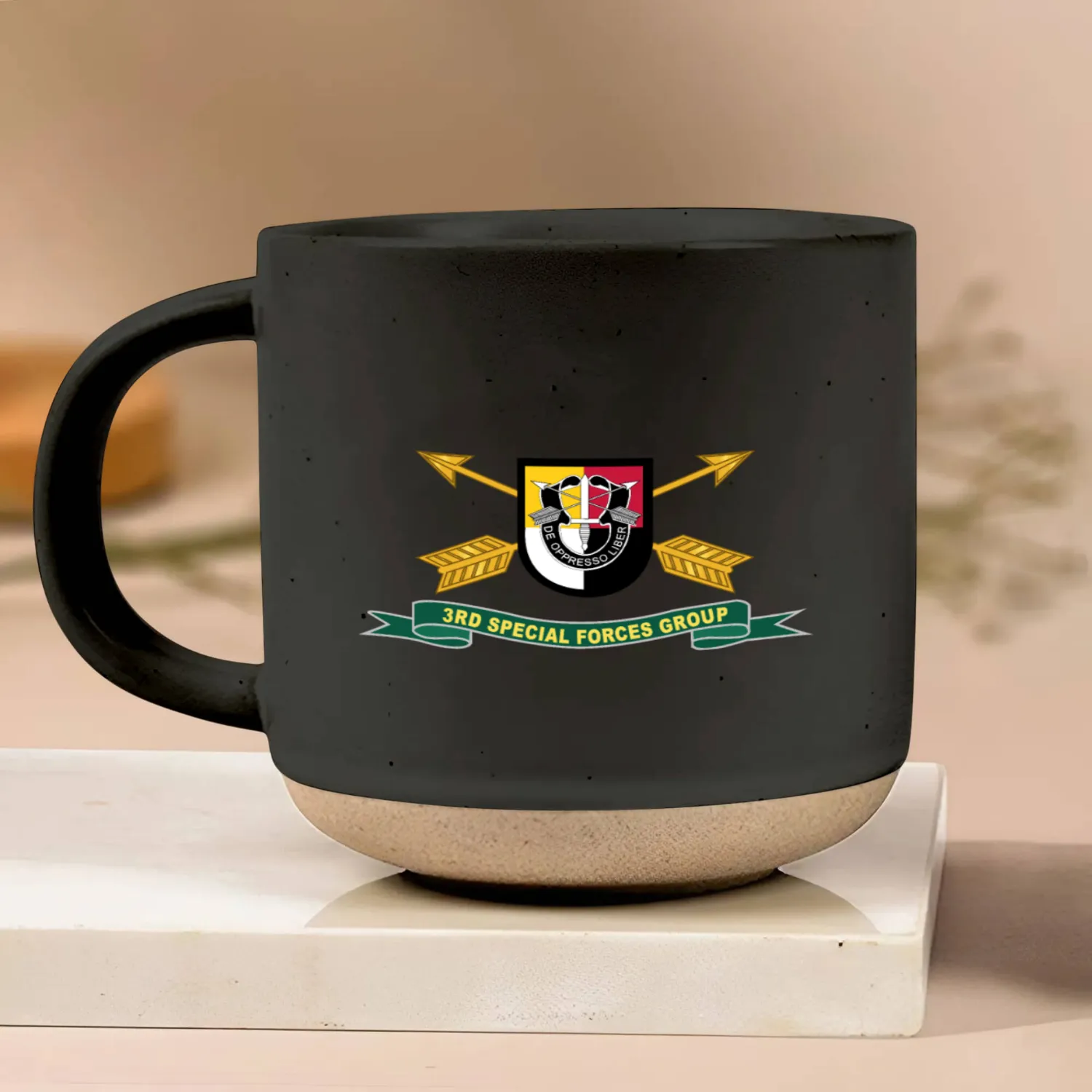 Army 3rd Special Forces Group Flash w Br Ribbon Pottery Mugs