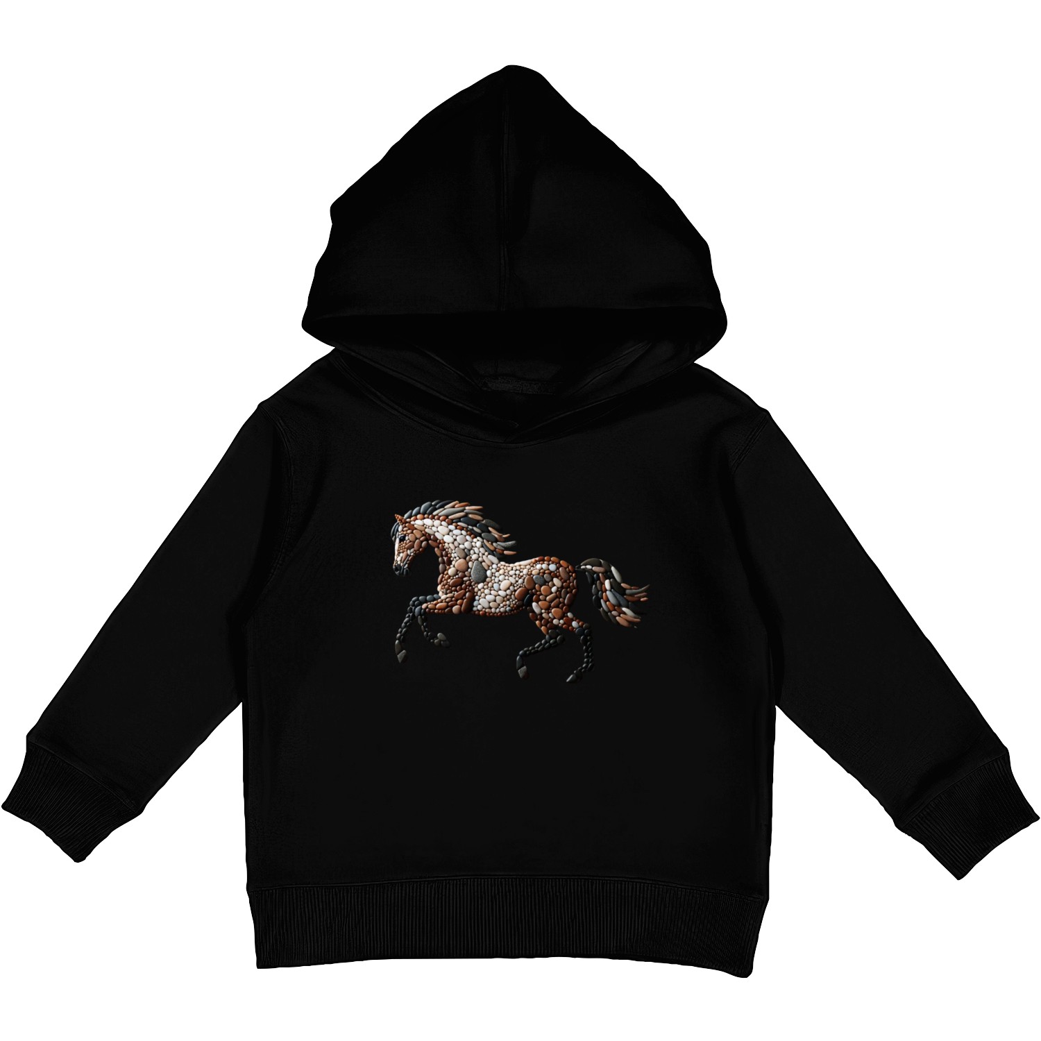Majestic Horse - Pebble Art Kids Pullover Hoodies