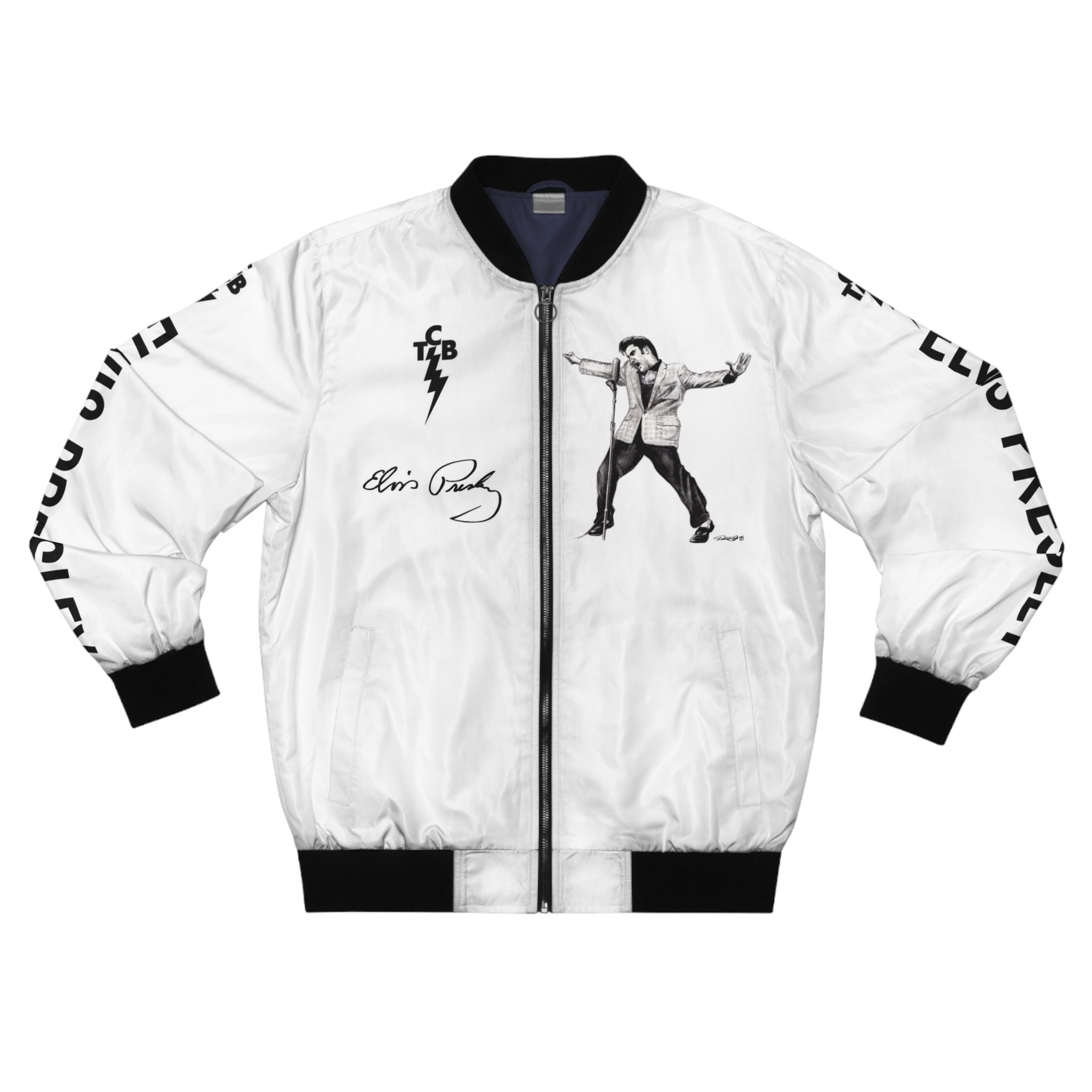 Women's Bomber Jacket (AOP) -Elvis Presley King of Rock and Roll