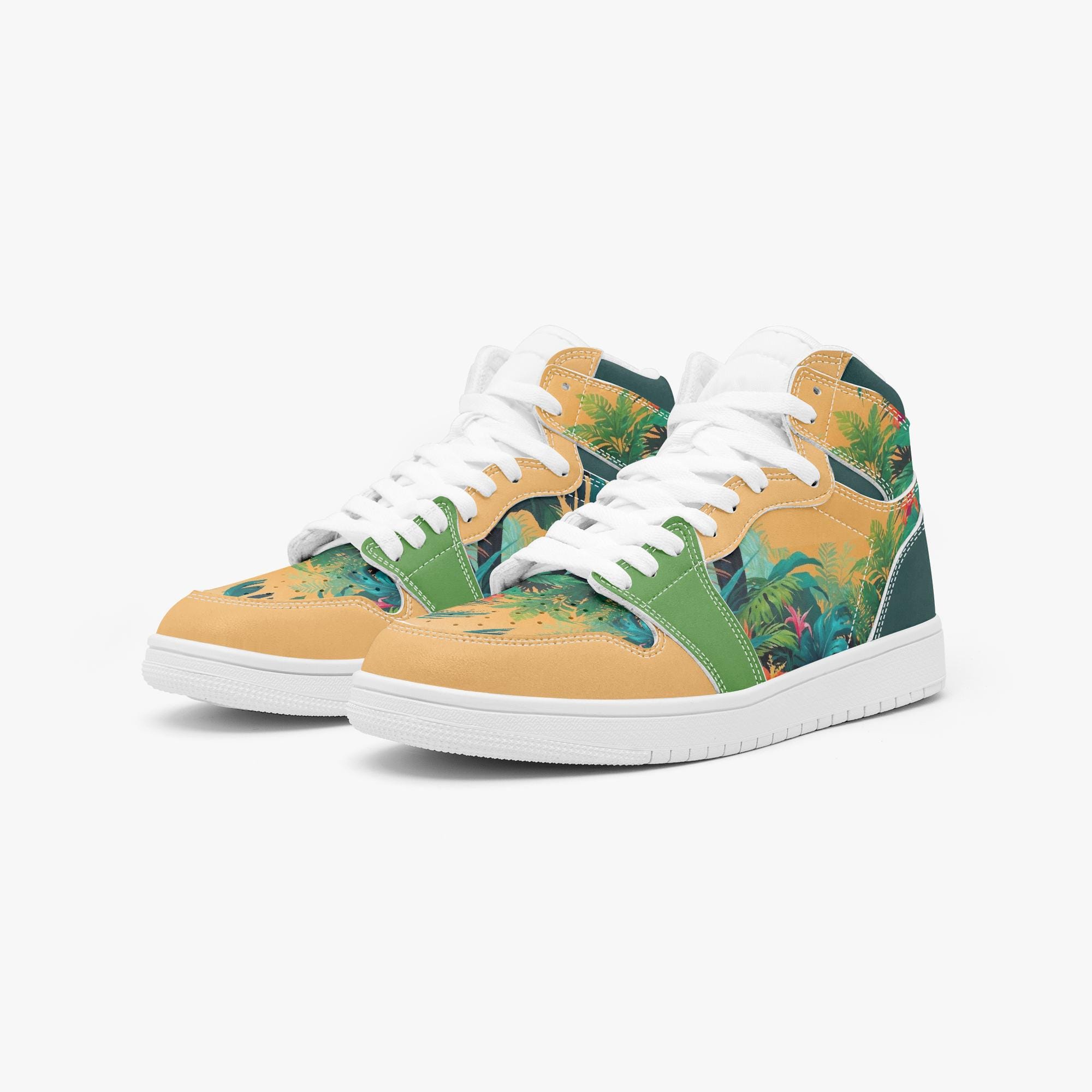 Tropical Jungle High Top Sneaker, Rainforest Streetwear