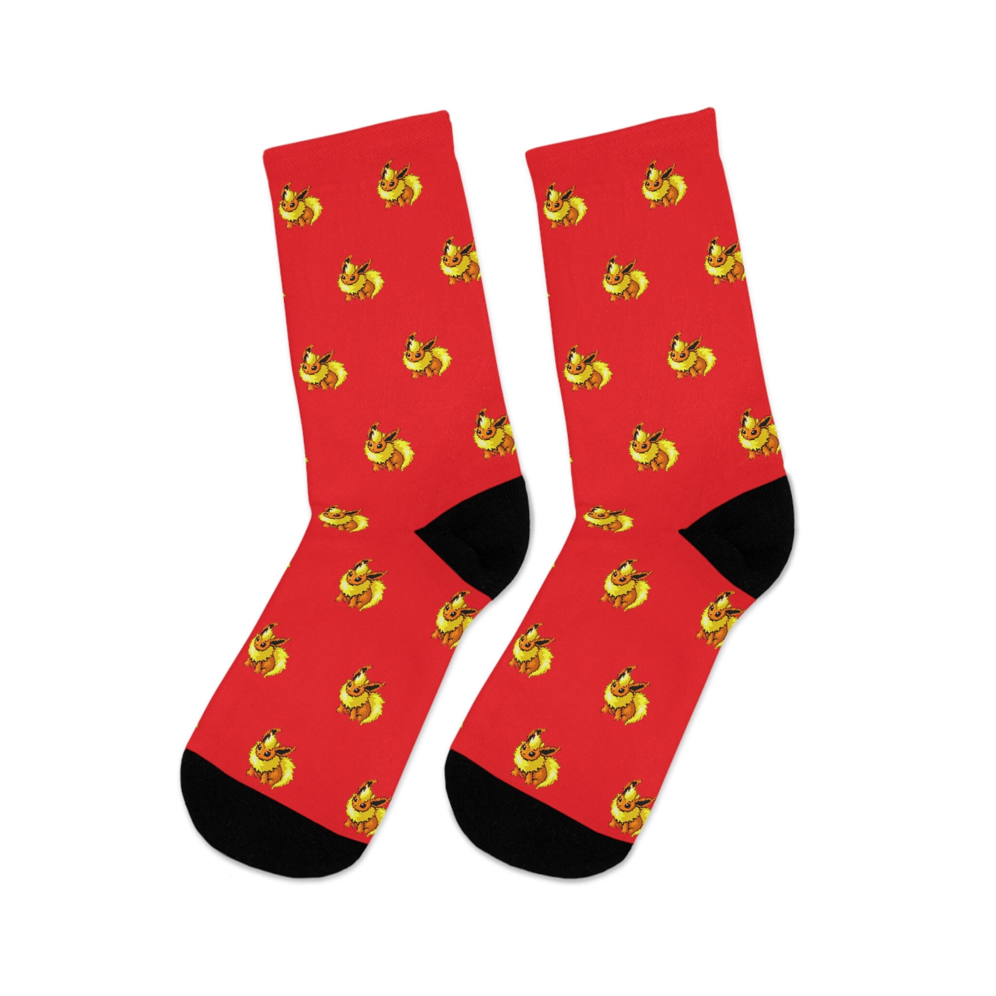 Flareon Retro Socks, PKM Socks, Video Game Socks, Socks for Kids, Socks for Him, Socks for Her