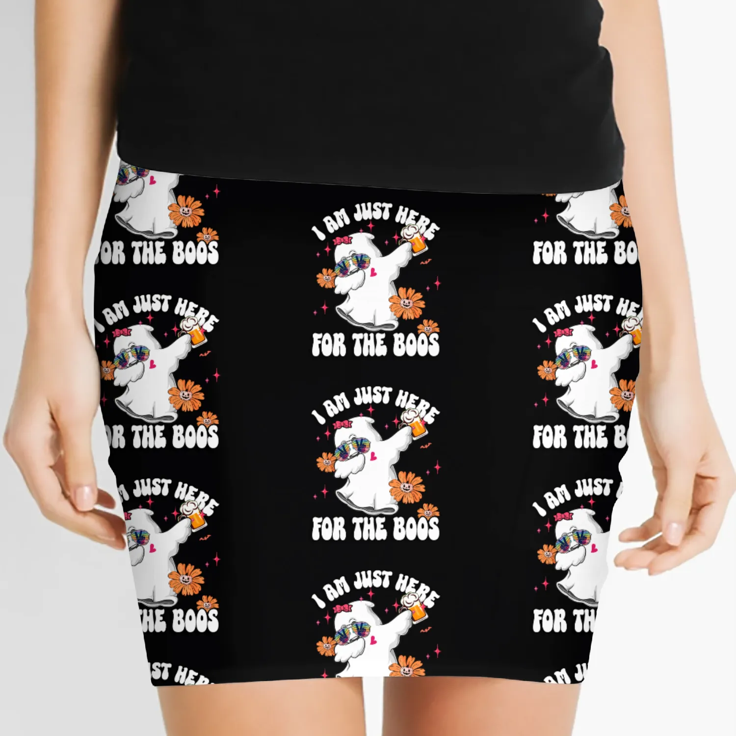 I Am Just Here For The Boos Halloween Drinking Women's Mini Skirts