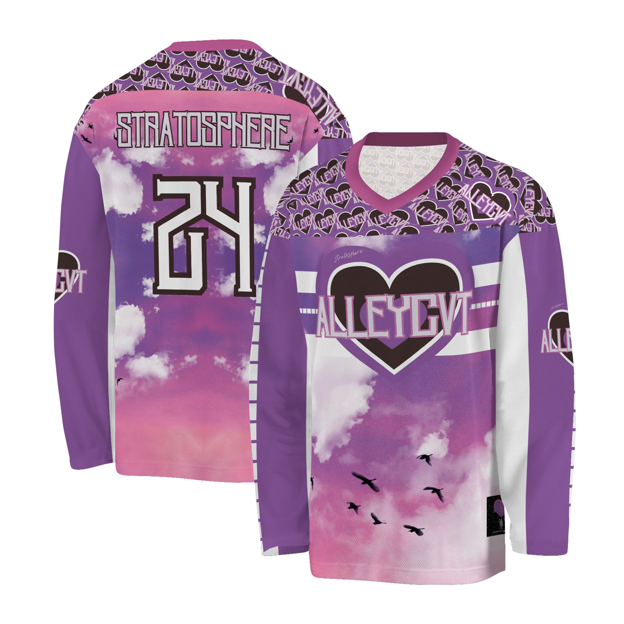 ALLEYCVT stratosphere hockey fan jersey | EDM Rave Jersey Bass Music Festival Customizable