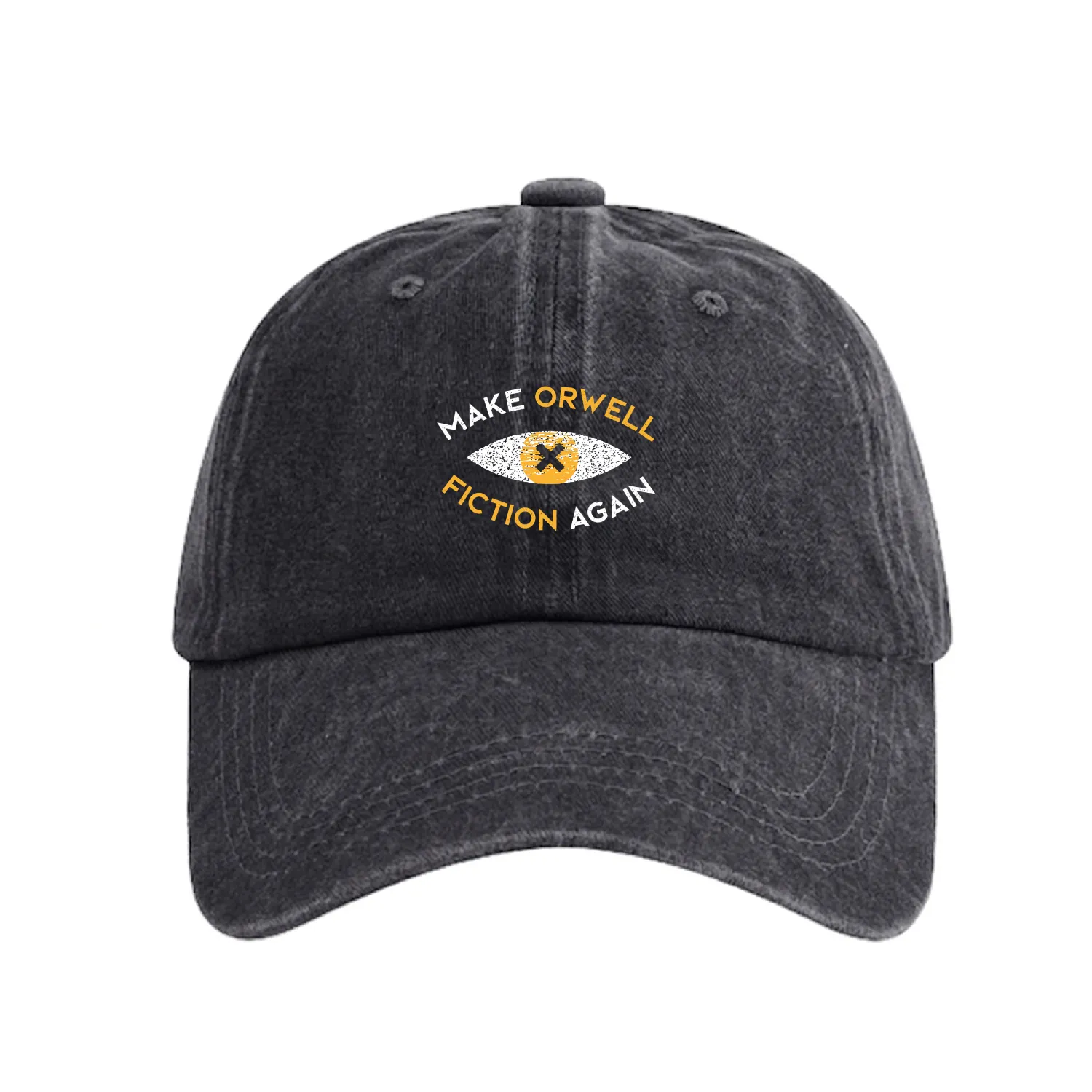 Make Orwell fiction again Philosophy Washed Denim Baseball Caps