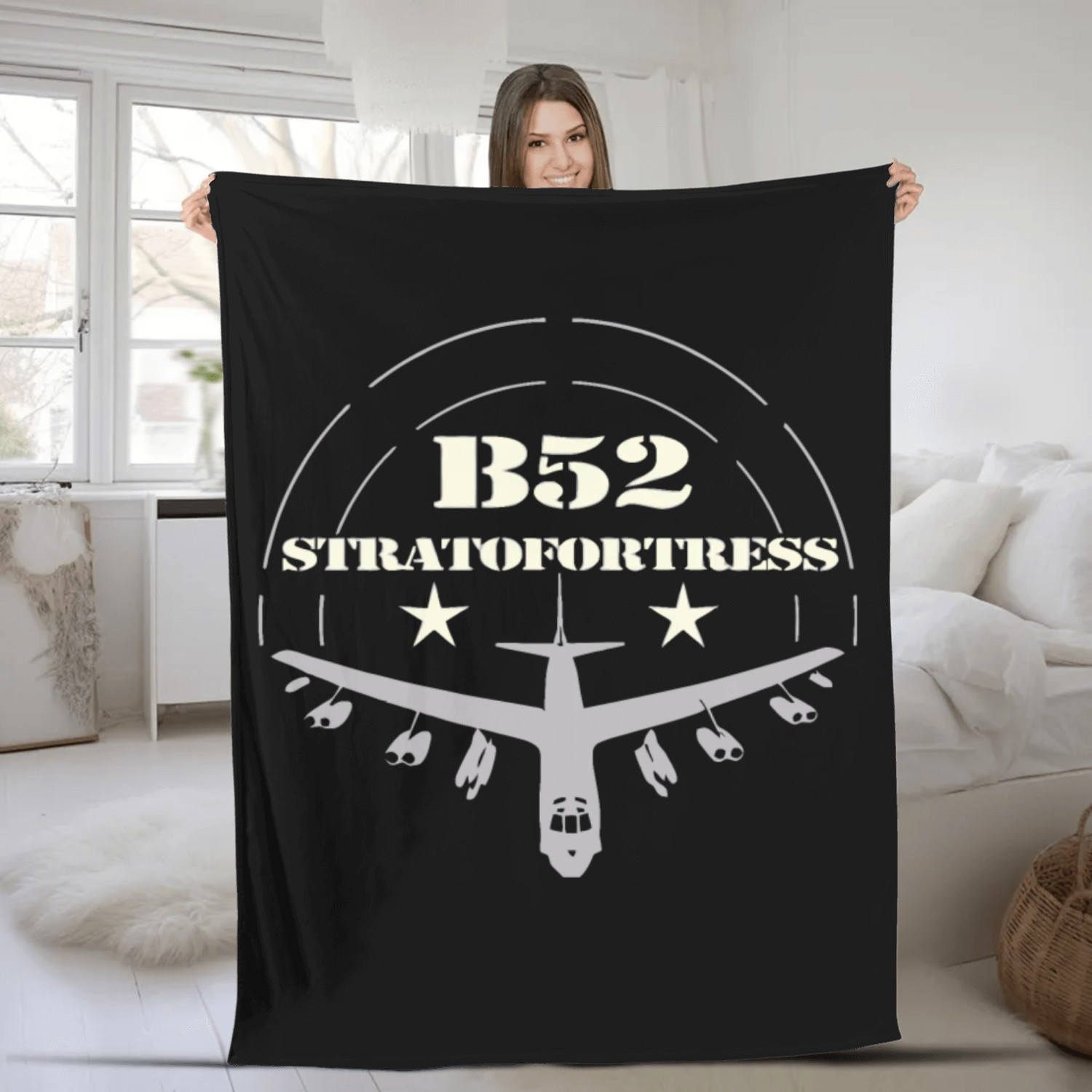US BOMBER B 52 Fleece Blankets