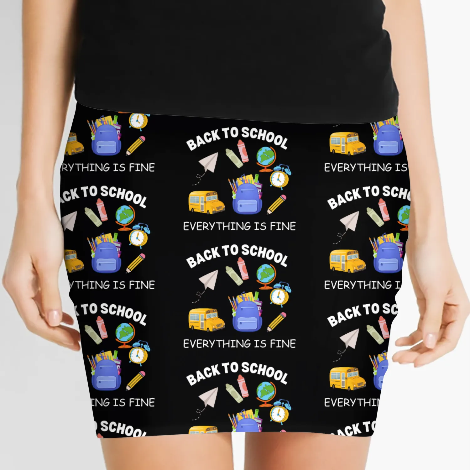 It's Fine I'm Fine Everything Is Fine Teacher Shi Women's Mini Skirts