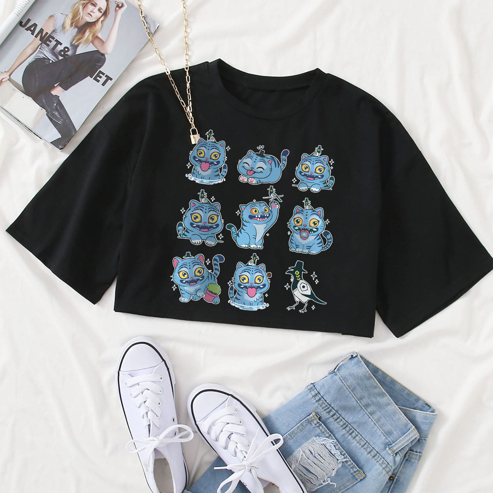Cute Kpop Demon Hunter Tiger Crop Top for Women