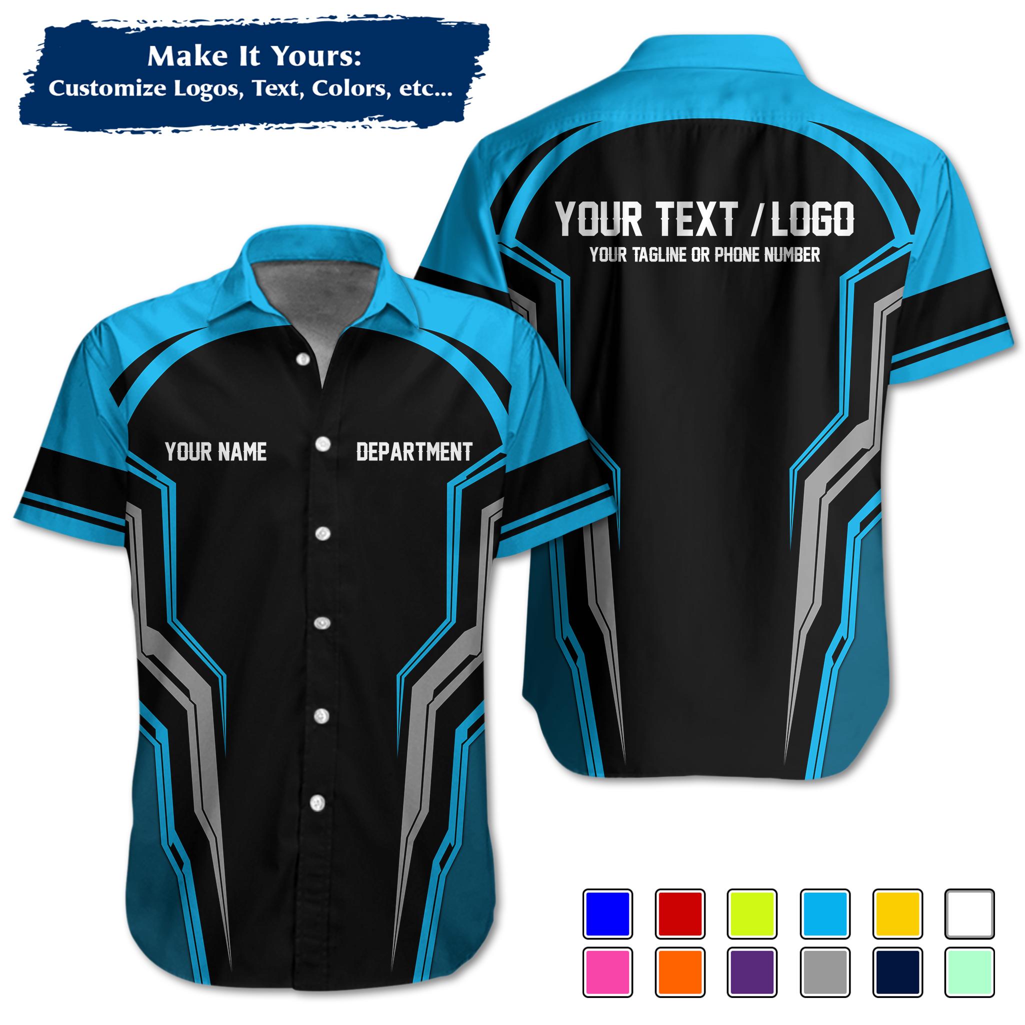 Custom Racing Team Shirt : Personalized Pit Crew Uniform with Name & Logo