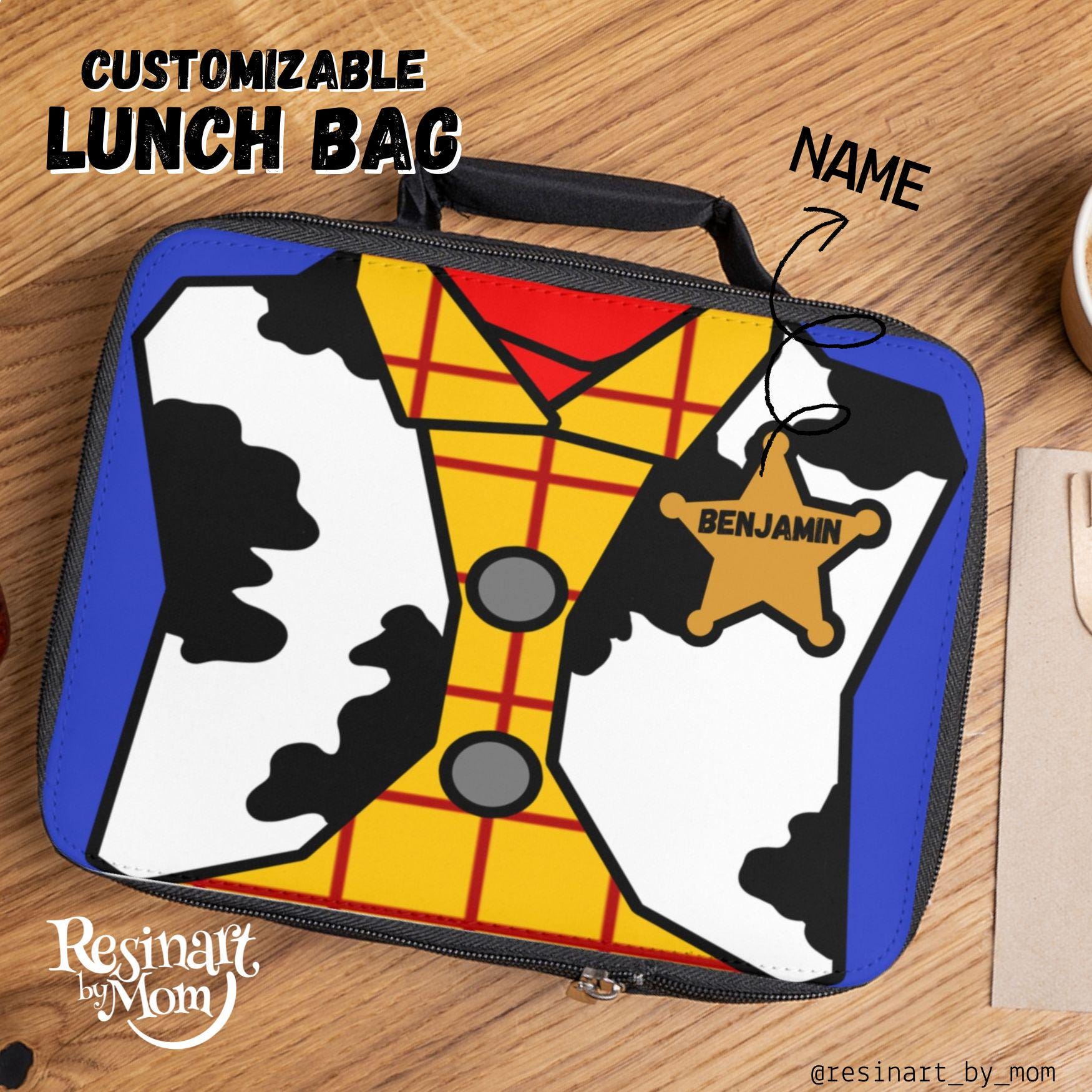 Cowboy Lunch Bag, Insulated Lunch Box for Kids, Lunch Bag for kids, Customizable Lunch Box