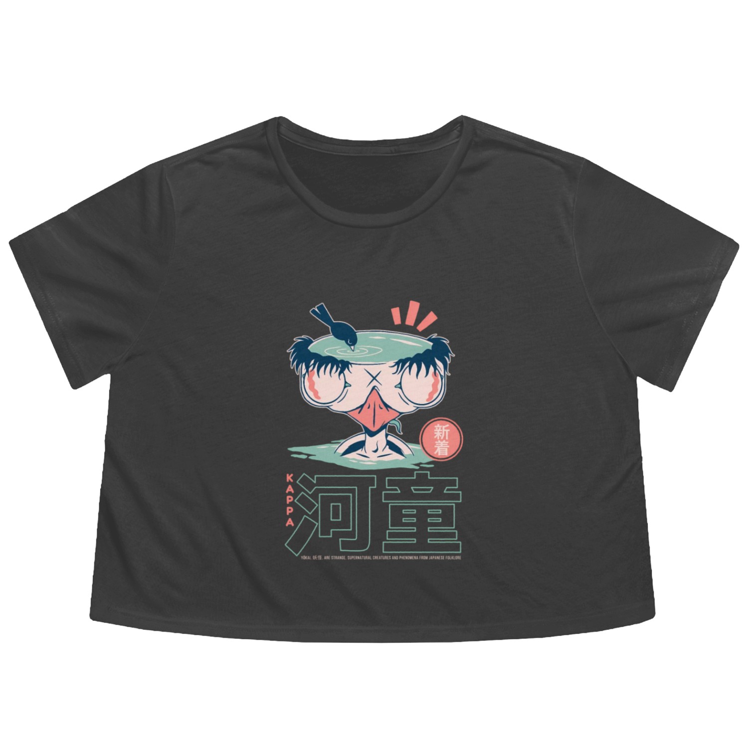 Kappa - An Evil Japanese Yokai Living In Rivers Flowy Cropped Tees