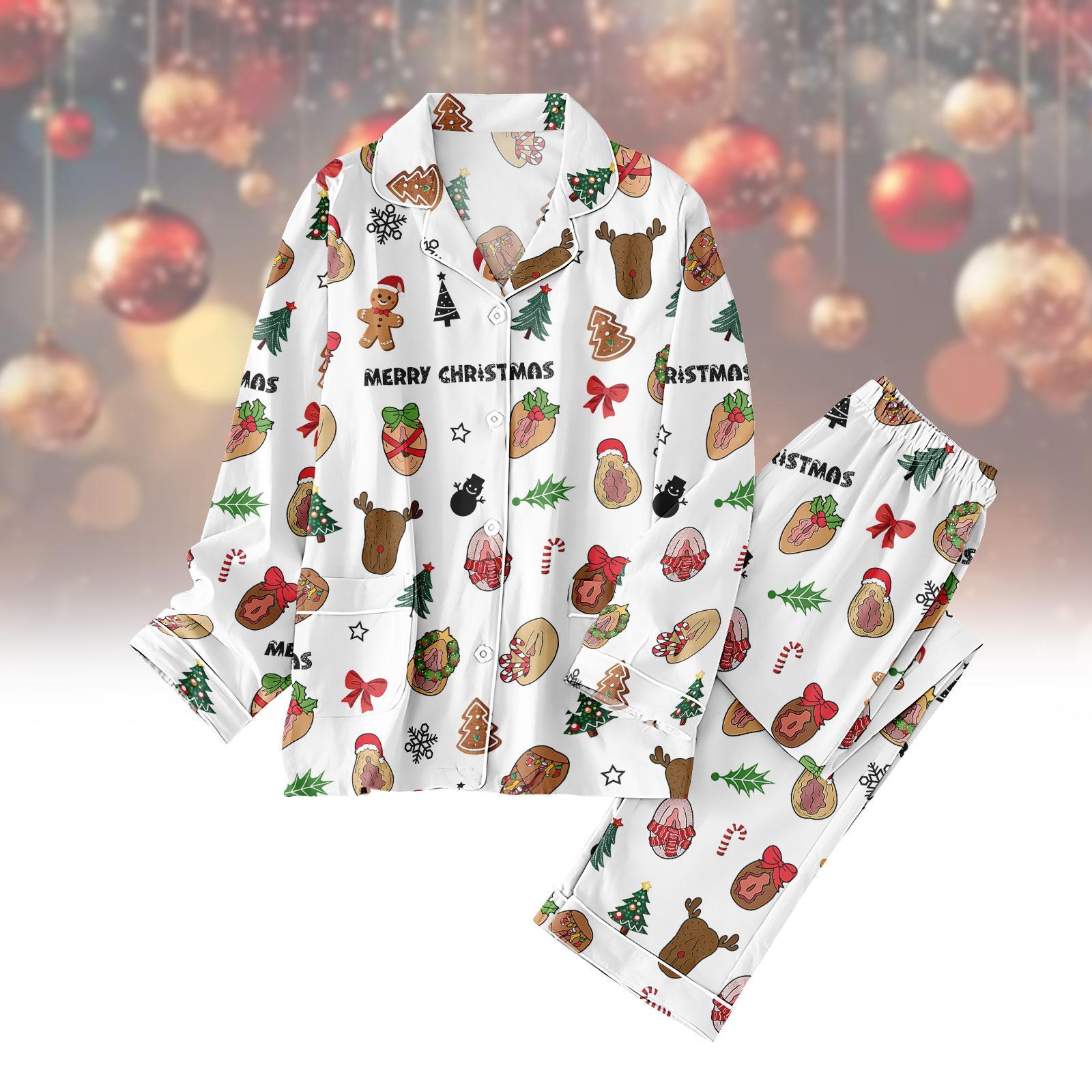 Funny Dirty Christmas Pajamas Set, Merry Clitmas Xmas Women Pajamas, All I Want For Christmas Holiday Pajamas, Christmas Party Gifts