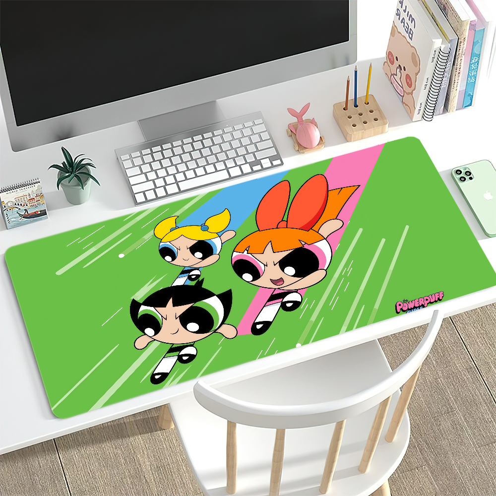 P-Powerpuff Cartoon Large Girls The Desk Mat Keyboard PC Non-slip
