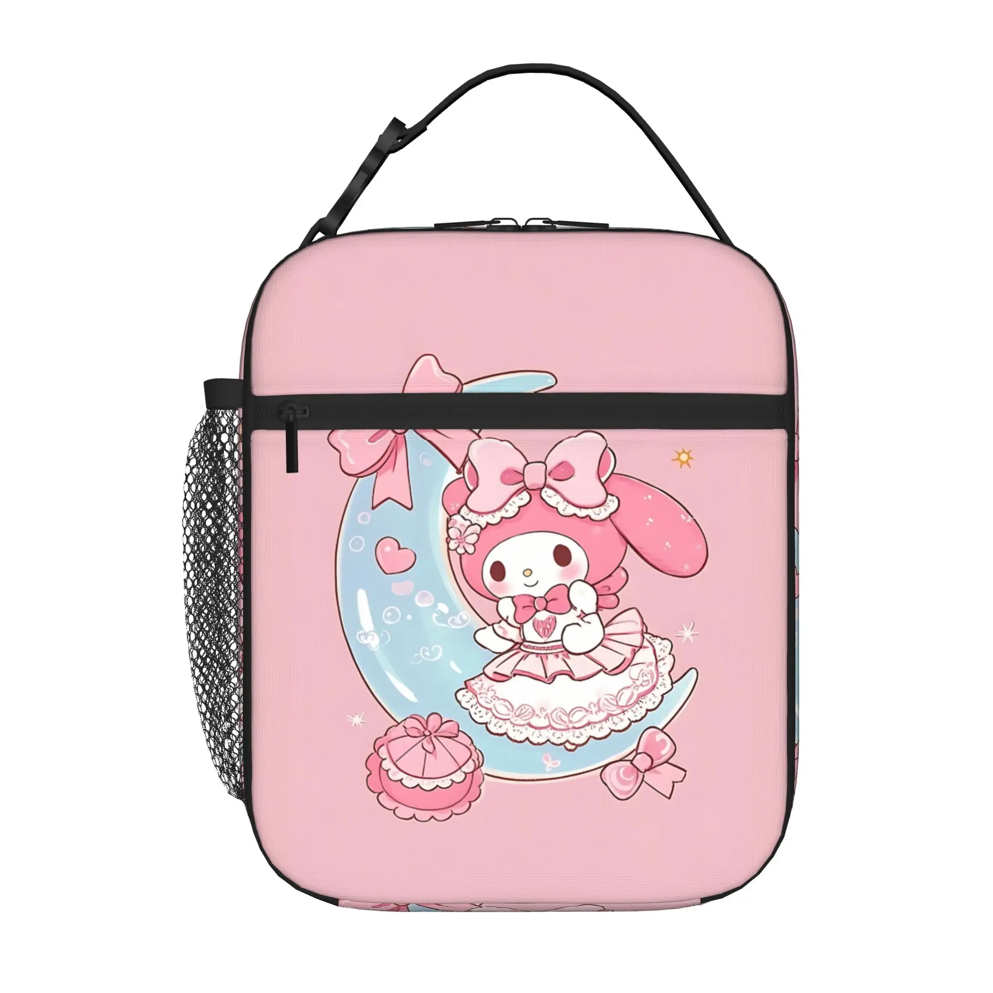 1 Piece Zipper Closure Hood Storage Bag Pocket My Melody School Lunch Food Box Reusable For Lunch Food Bag