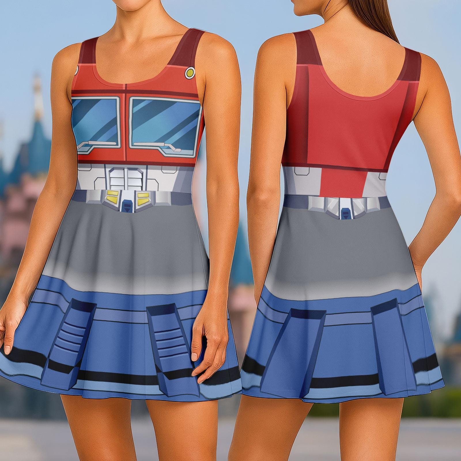 Optimus Prime Skater Dress - Transformers Women’s Cosplay Costume