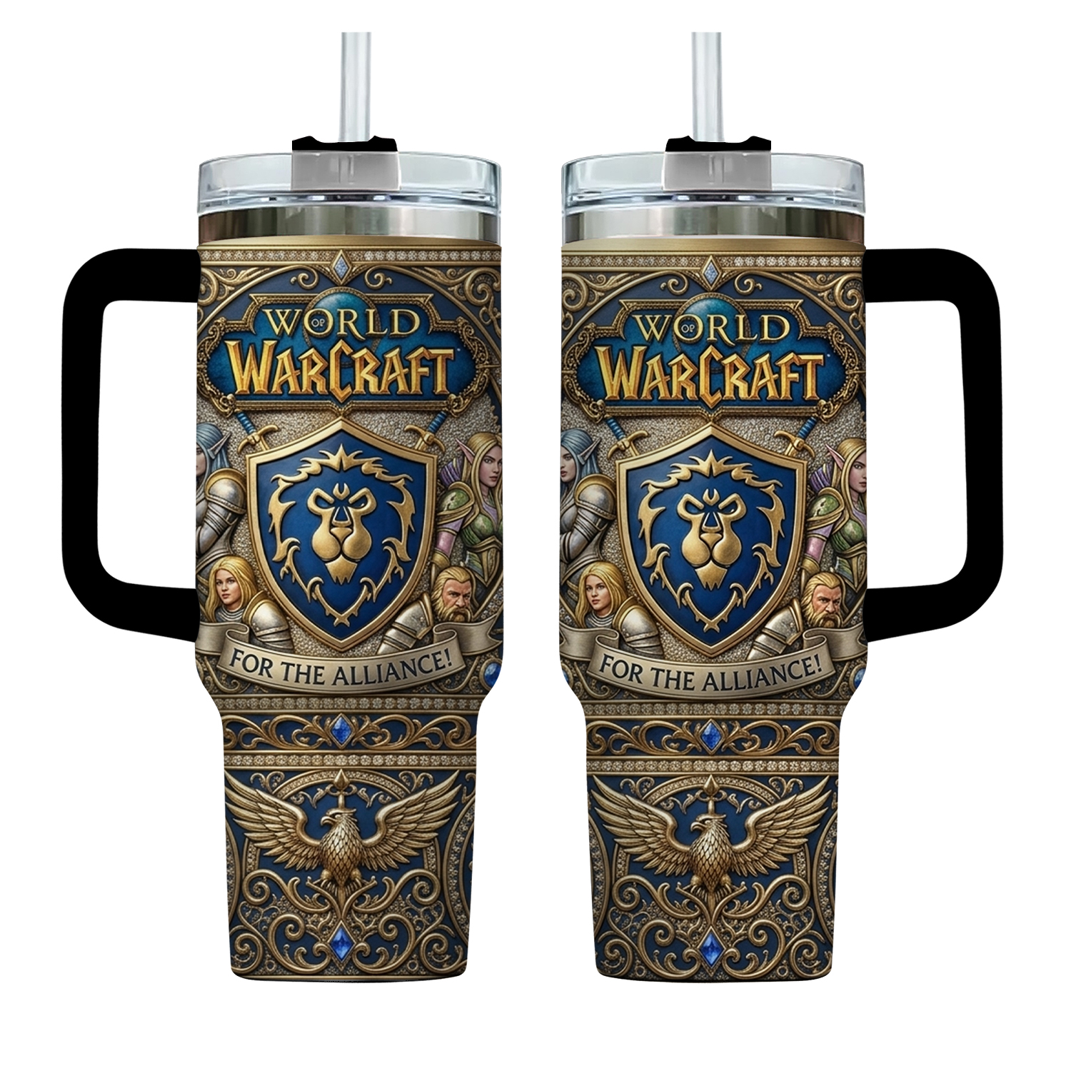 World of Warcraft Alliance 40oz Tumbler For the Alliance Insulated Travel Mug
