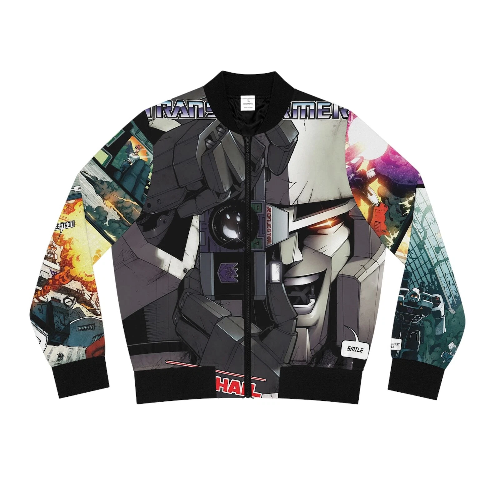 Transformers Megatron Comics Book Decepticons Autobots Bomber Jacket