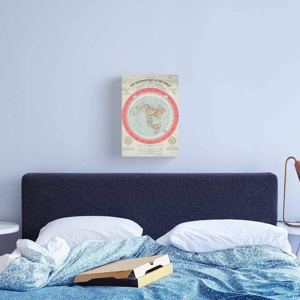 Flat Earth Society World Map Canvas Print
