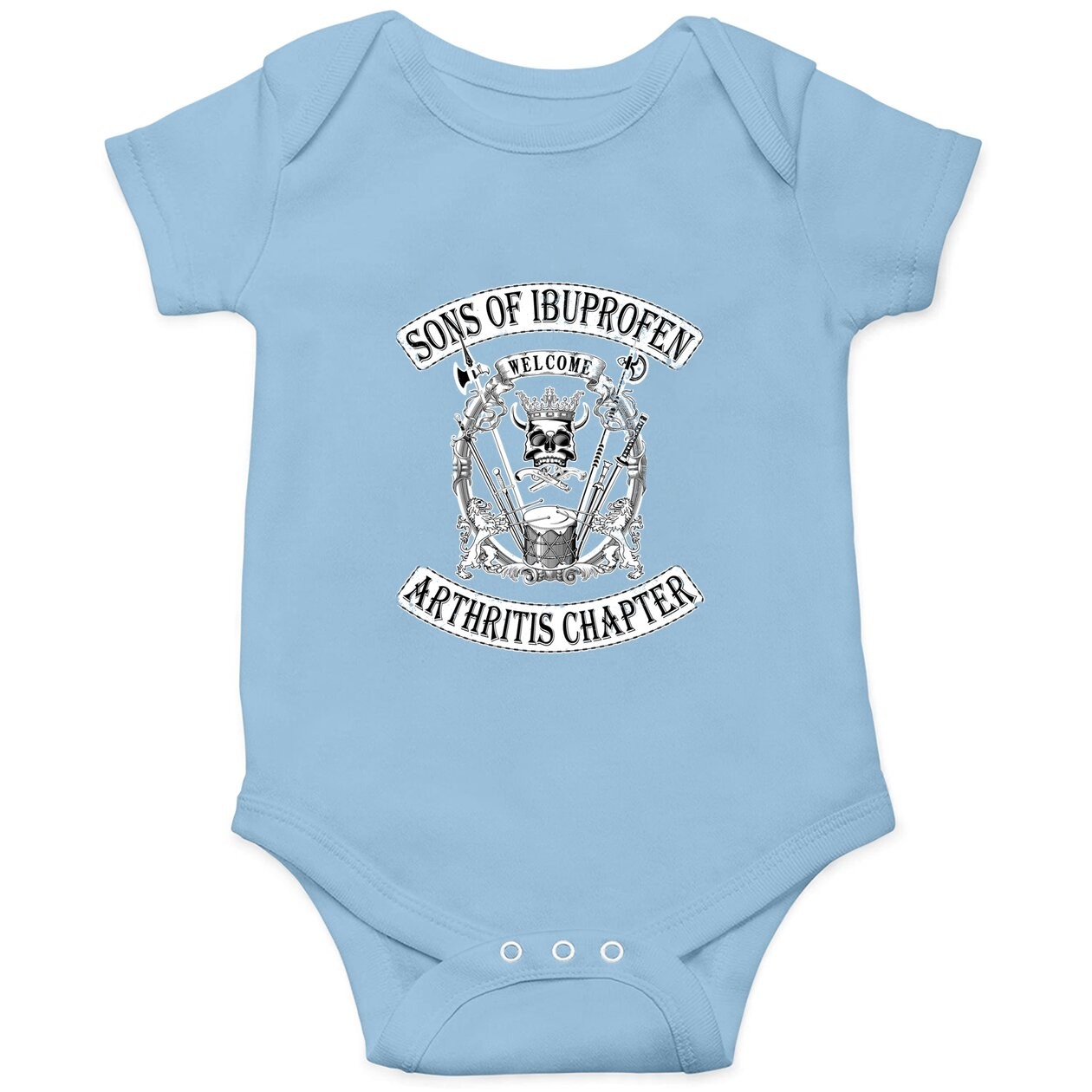 Sons Of Ibuprofen Arthritis Chapter: Funny Old Biker Baby Bodysuit Baby Bodysuit
