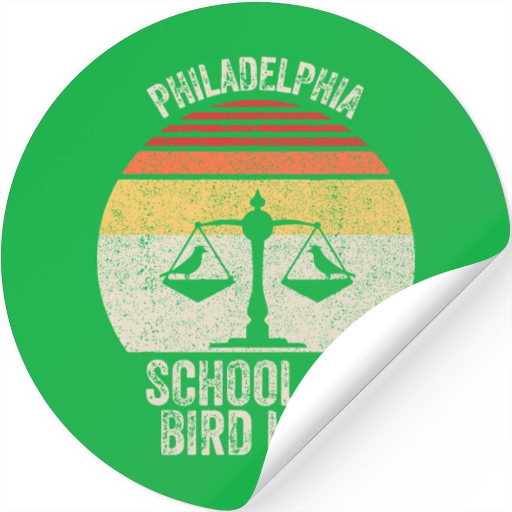 Vintage Retro Philadelphia School Of Bird Law Funn Stickers