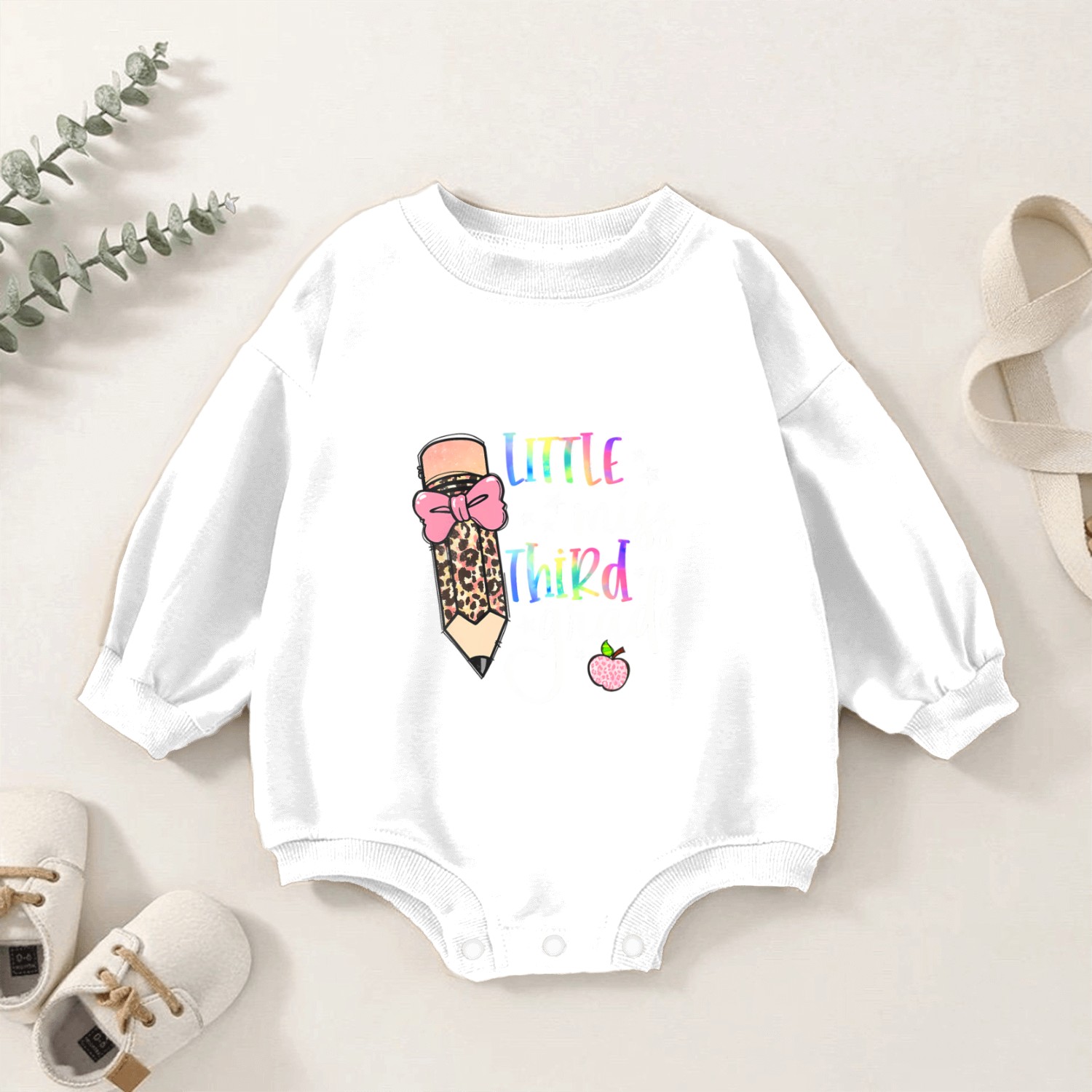 Little Miss Third Grade Back To School 3rd Grade Baby Romper Sweatshirts