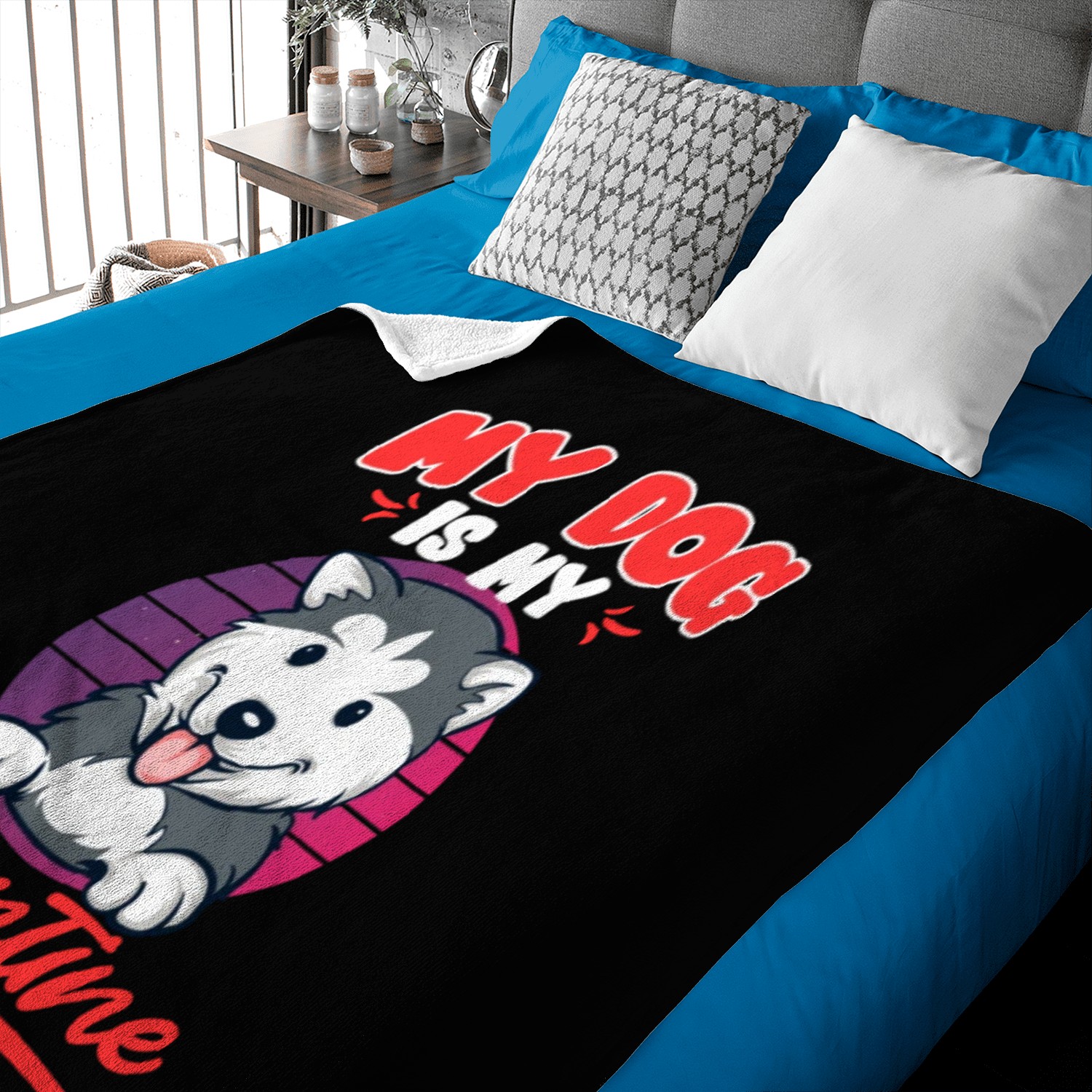 Husky Dog Is My valentine Love Valentine's Day Baby Blankets