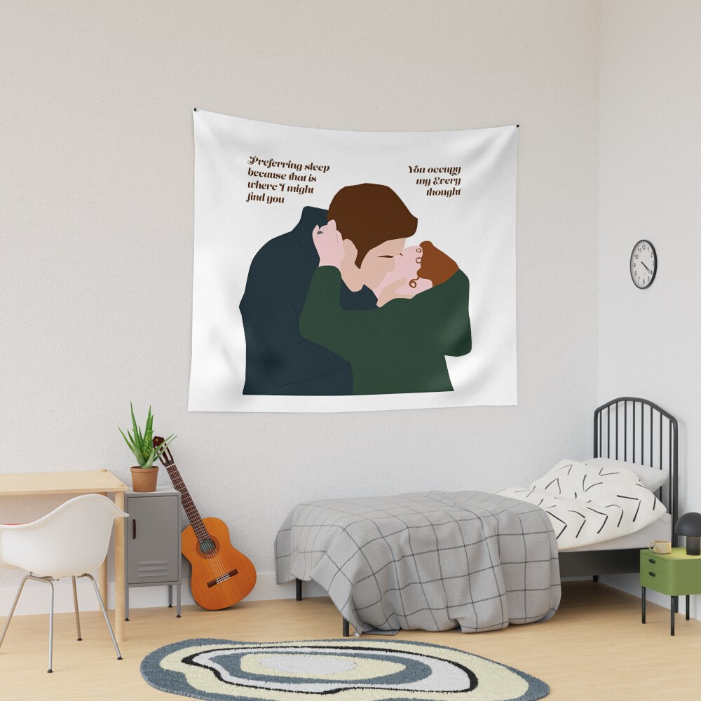 Preferring Sleep, You Occupy My Every Thought Polin Bridgerton Tapestry, Bridgerton Colin and Penelope Polin Couple Tapestry, Bridgerton Merch, Funny Gift Idea, Gift for Fans