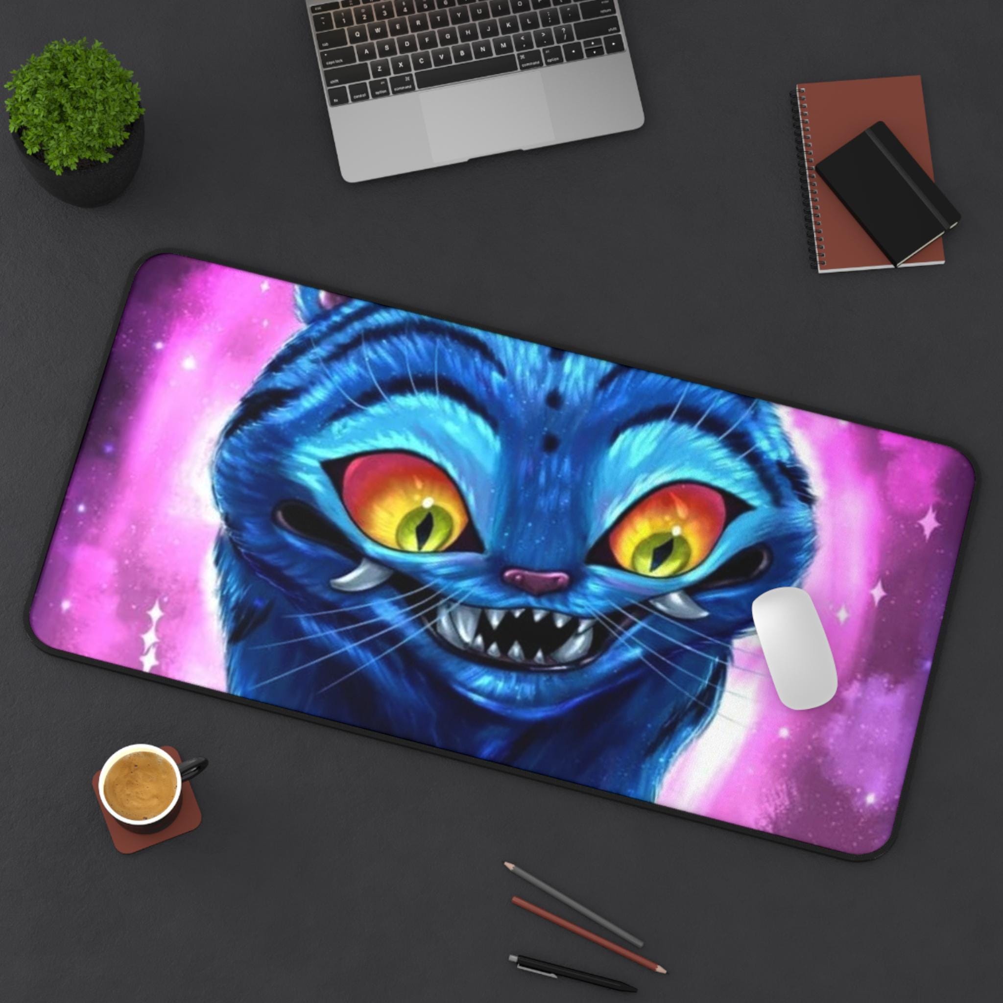Whimsical Cat Desk Mat | Gaming Pad, Office Dcor, Cute Gifts, Home Office Accessories, Fun Workstation Mat, Derpy K-pop Demon huntrix