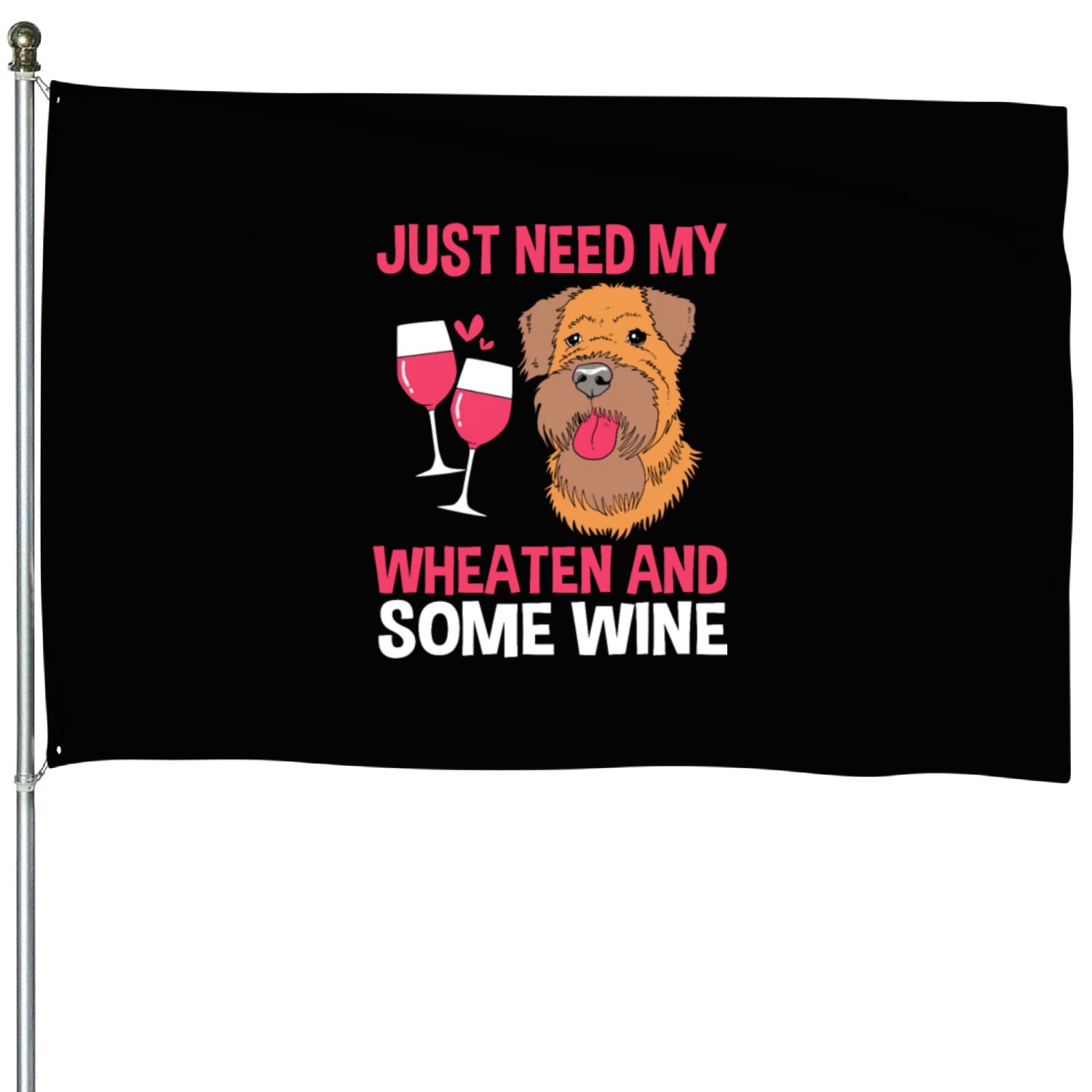 Dog Mother Wine Lover Soft Coated Wheaten Terrier House Flags