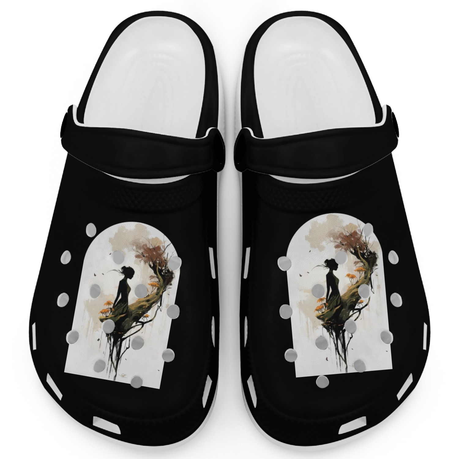 Natures Embrace Unity in Silhouette Clogs